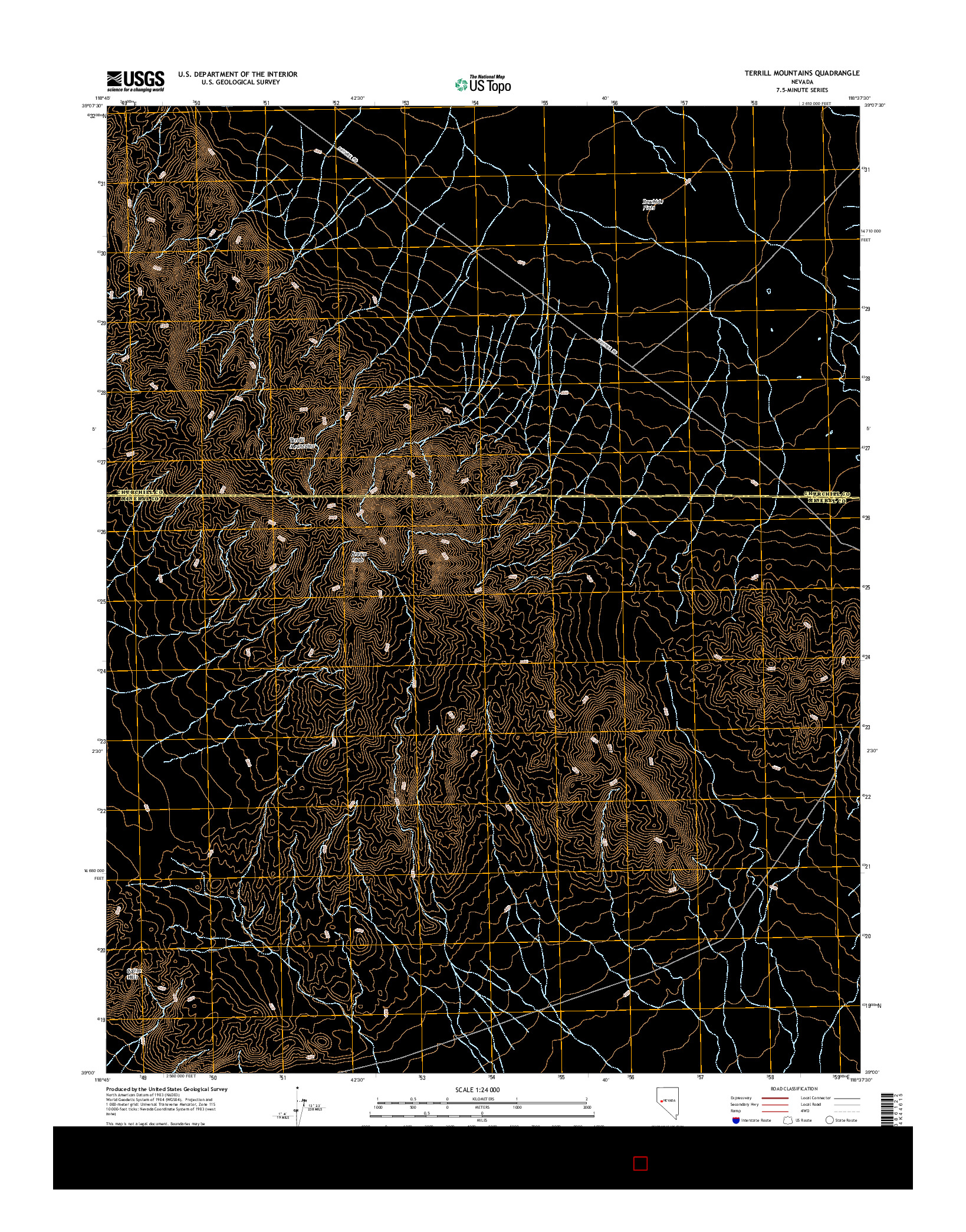 USGS US TOPO 7.5-MINUTE MAP FOR TERRILL MOUNTAINS, NV 2015