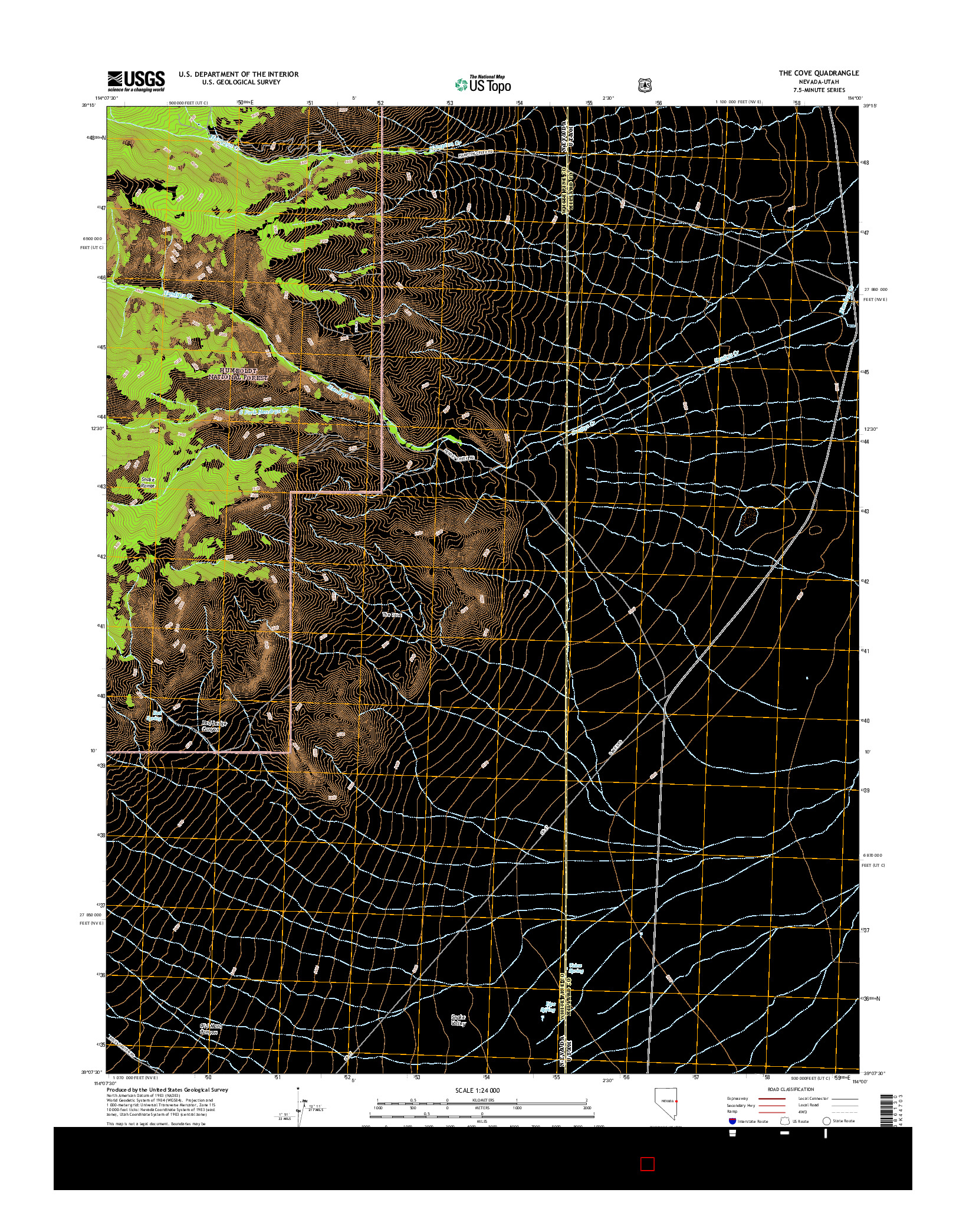 USGS US TOPO 7.5-MINUTE MAP FOR THE COVE, NV-UT 2015