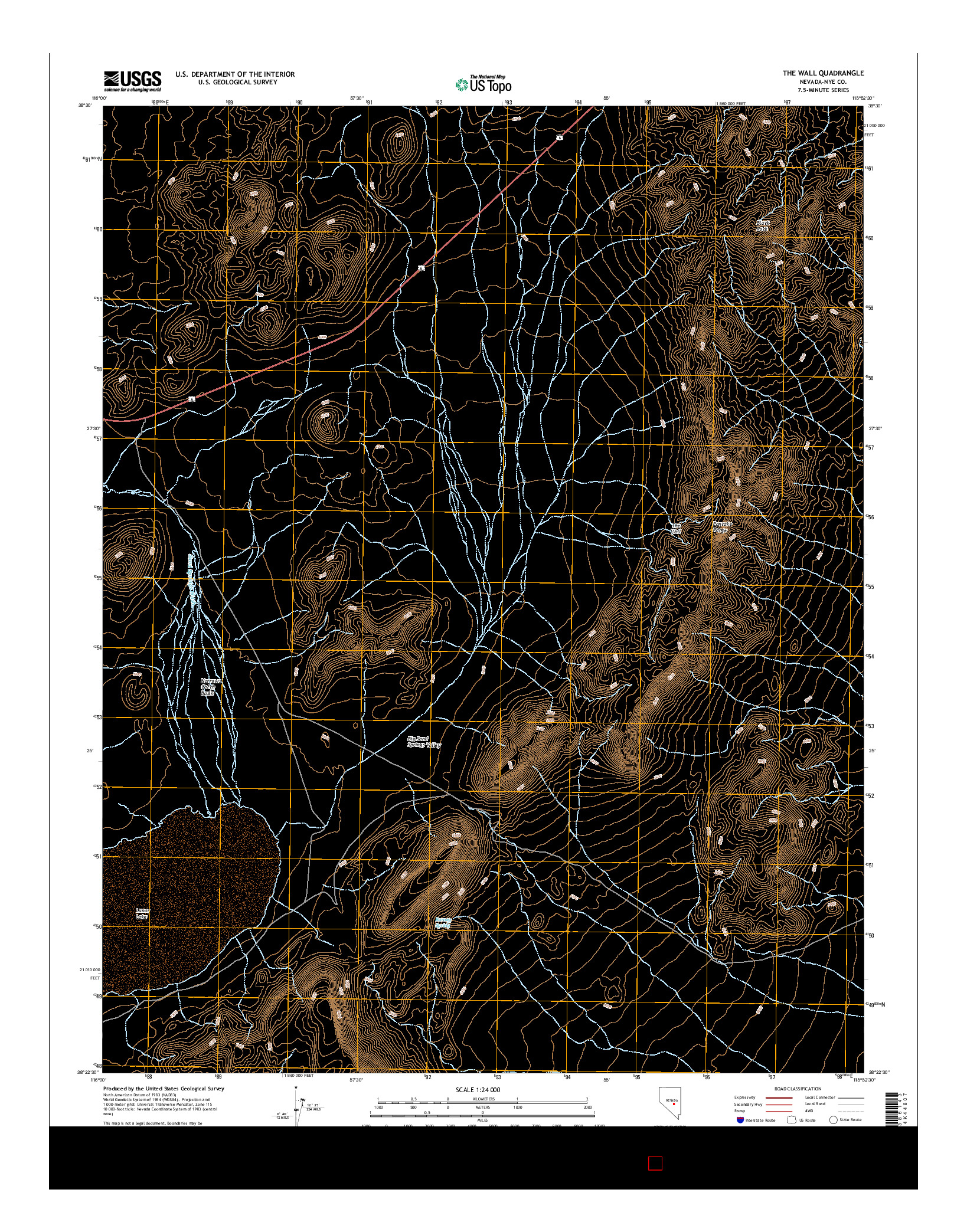 USGS US TOPO 7.5-MINUTE MAP FOR THE WALL, NV 2015