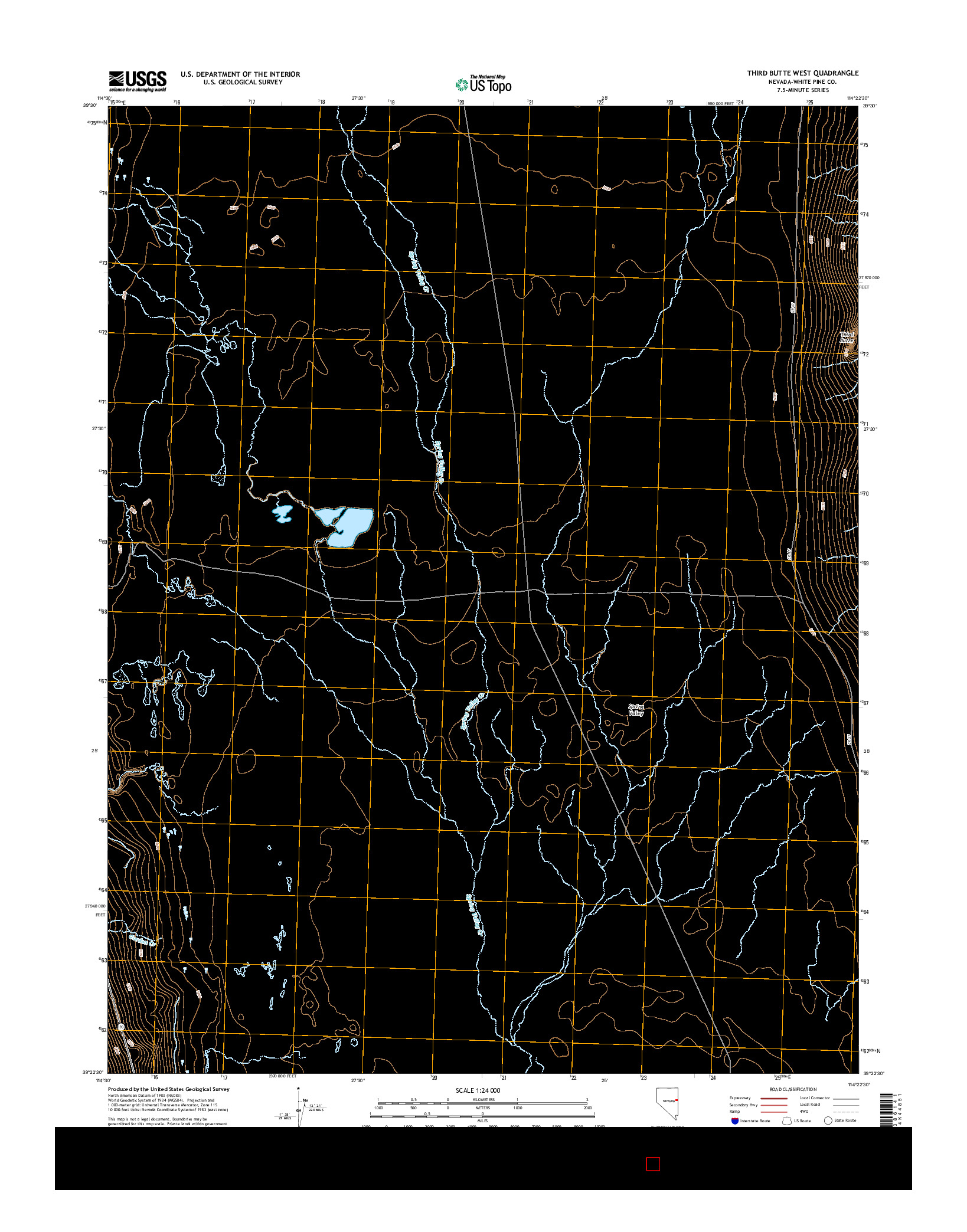 USGS US TOPO 7.5-MINUTE MAP FOR THIRD BUTTE WEST, NV 2015