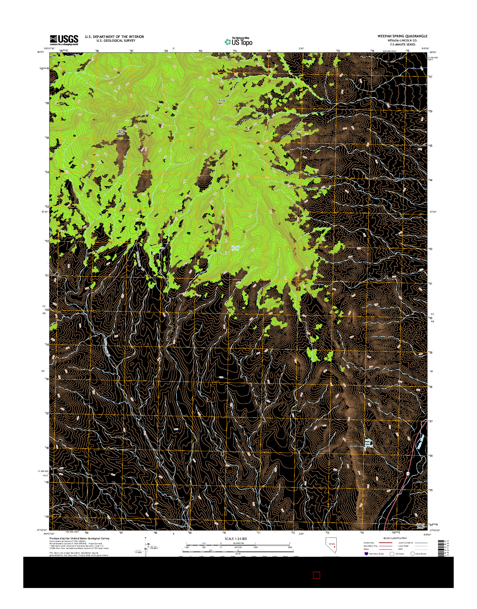 USGS US TOPO 7.5-MINUTE MAP FOR WEEPAH SPRING, NV 2015