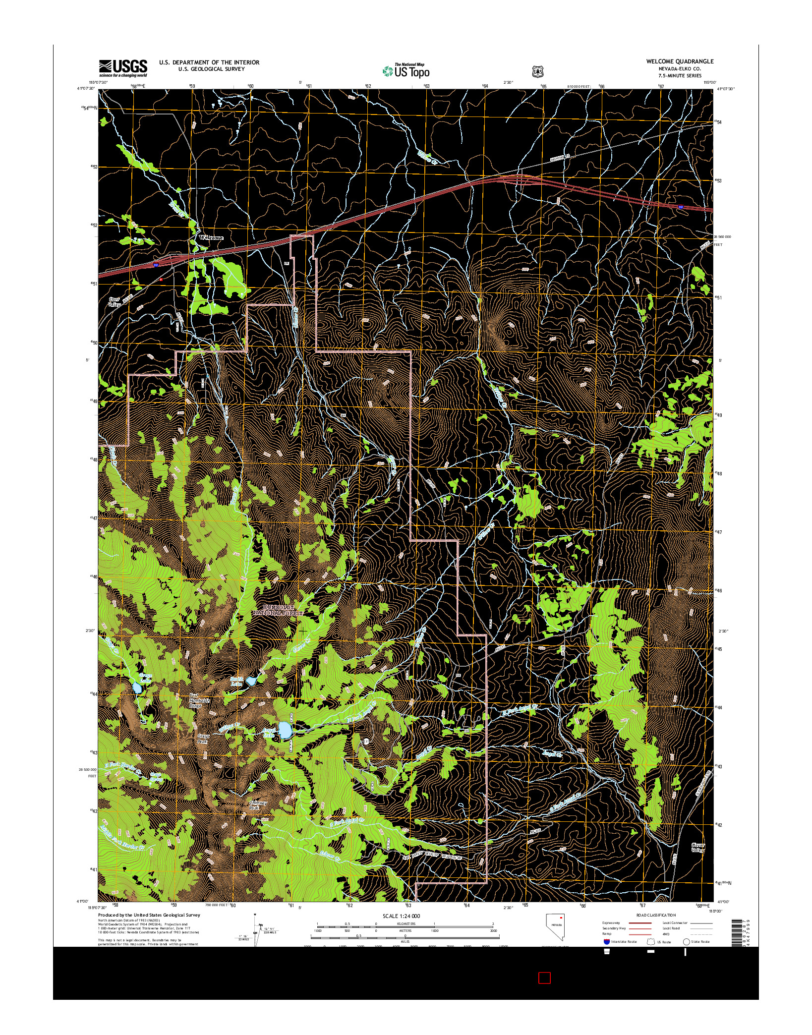 USGS US TOPO 7.5-MINUTE MAP FOR WELCOME, NV 2015