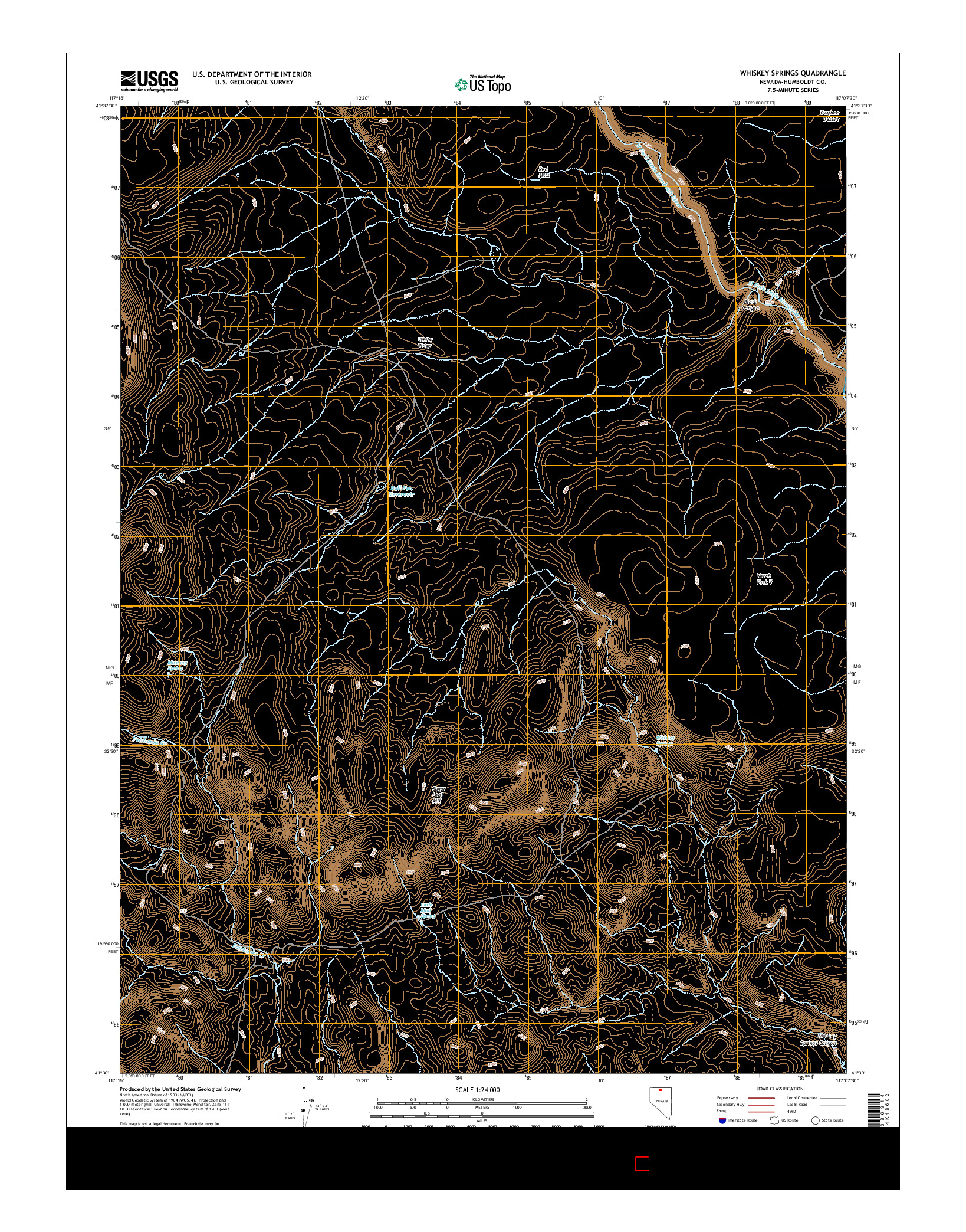 USGS US TOPO 7.5-MINUTE MAP FOR WHISKEY SPRINGS, NV 2015