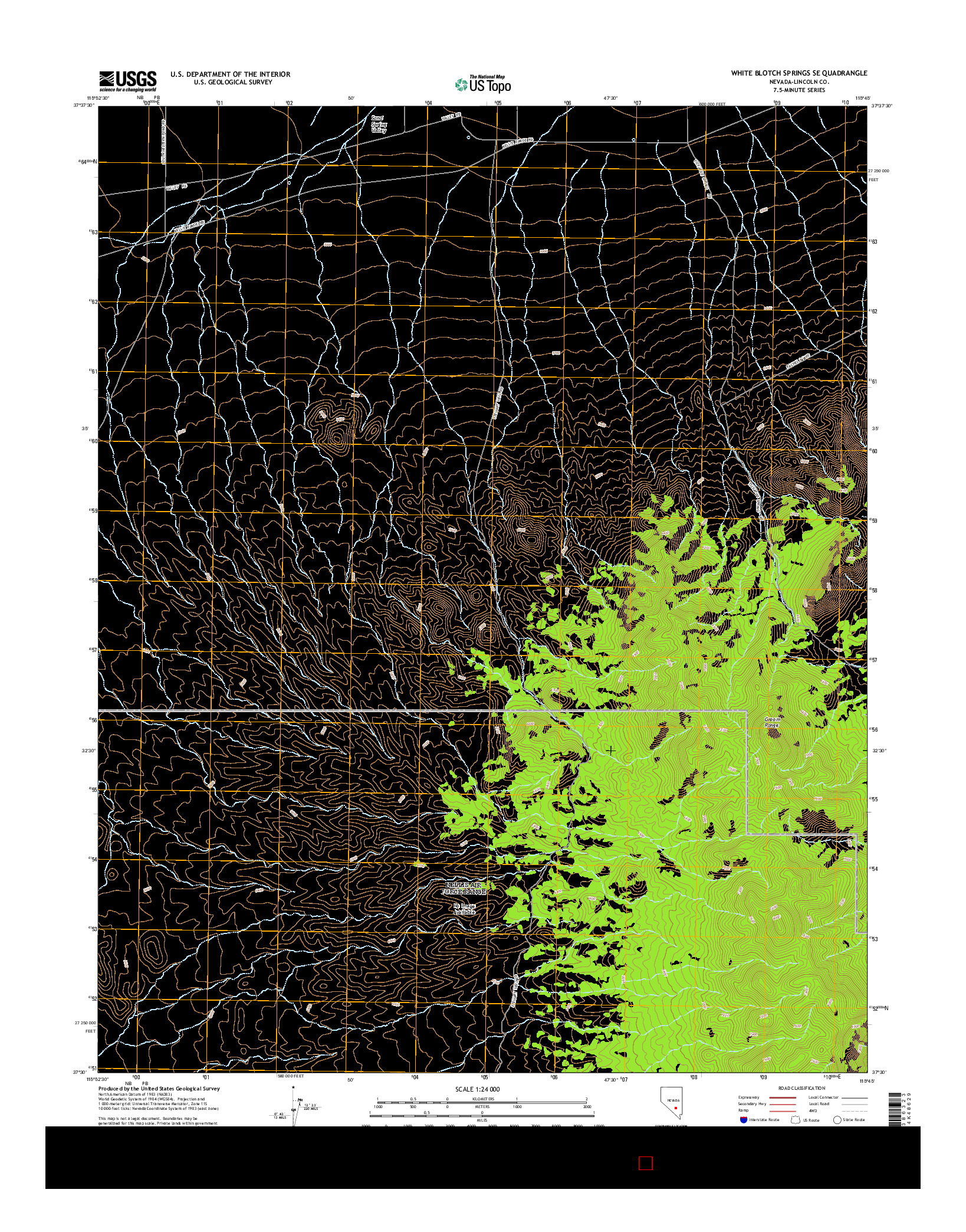 USGS US TOPO 7.5-MINUTE MAP FOR WHITE BLOTCH SPRINGS SE, NV 2015