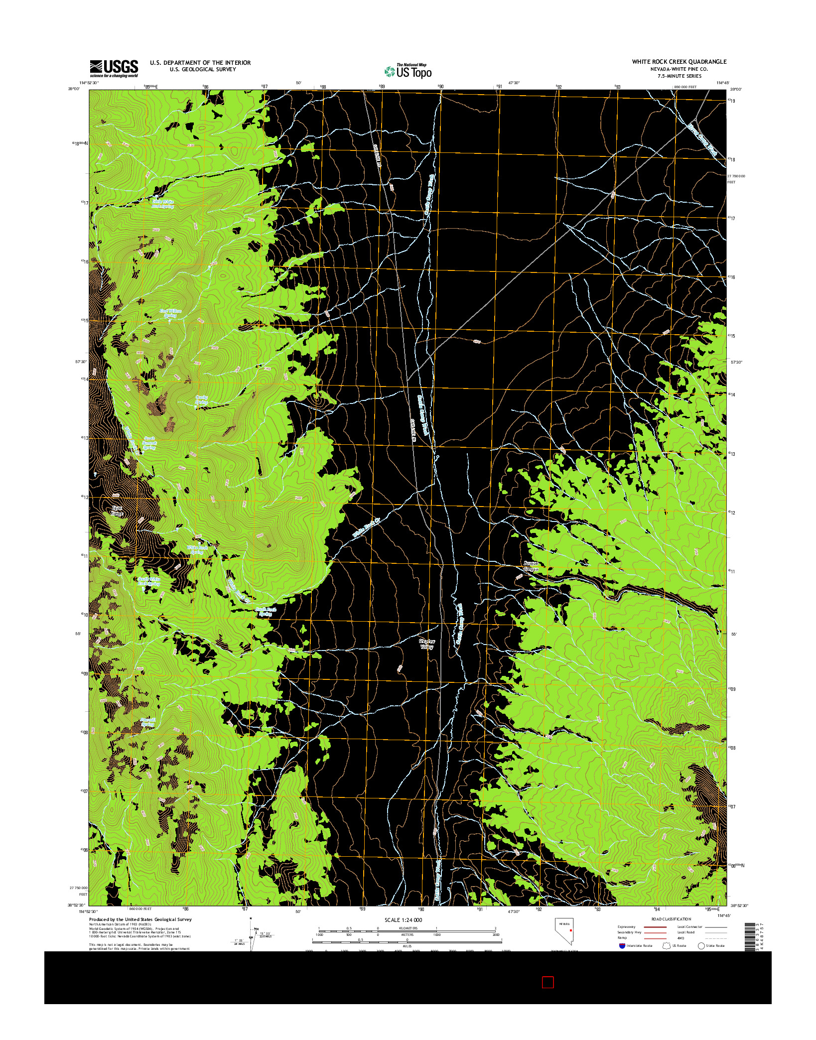 USGS US TOPO 7.5-MINUTE MAP FOR WHITE ROCK CREEK, NV 2015