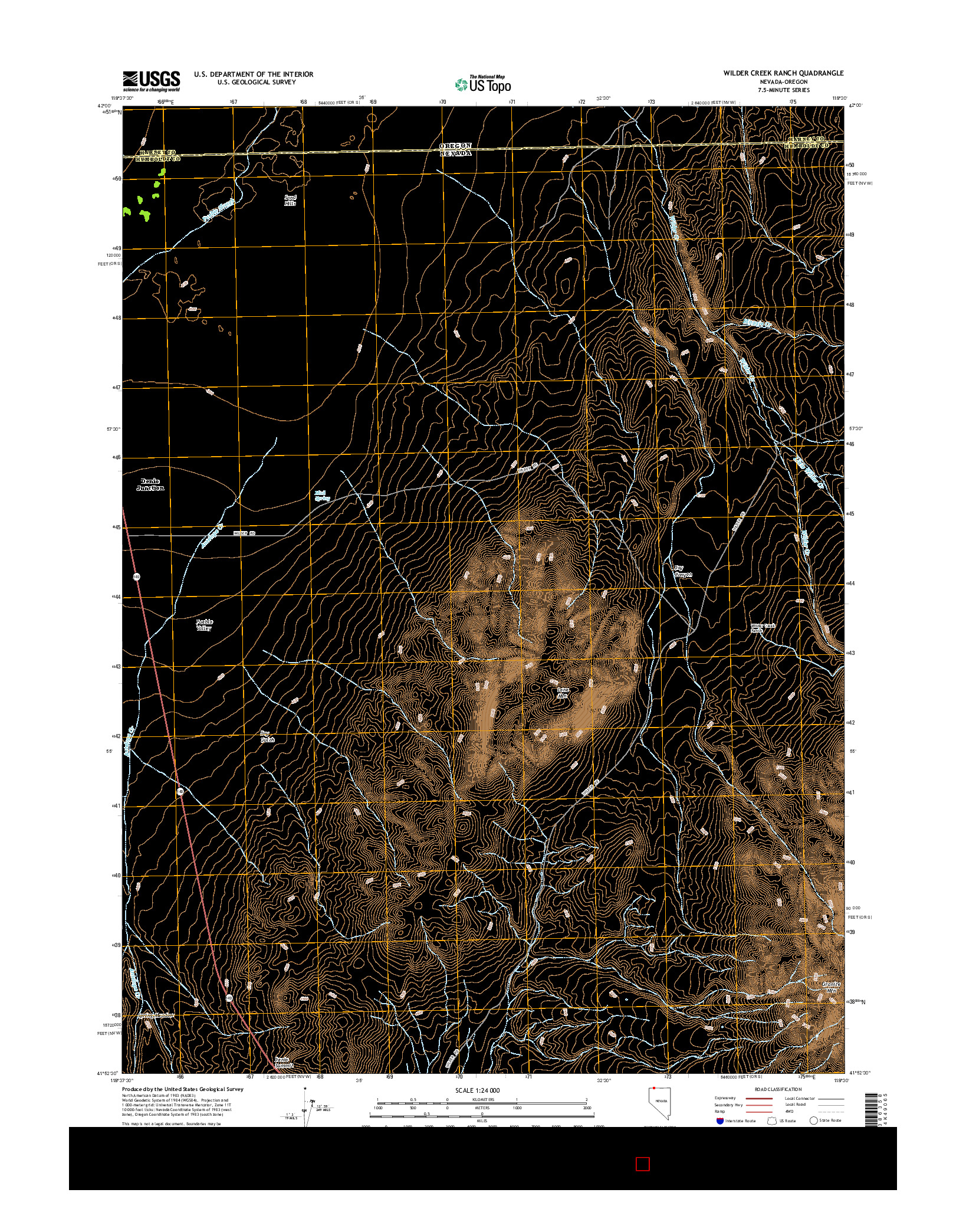 USGS US TOPO 7.5-MINUTE MAP FOR WILDER CREEK RANCH, NV-OR 2015