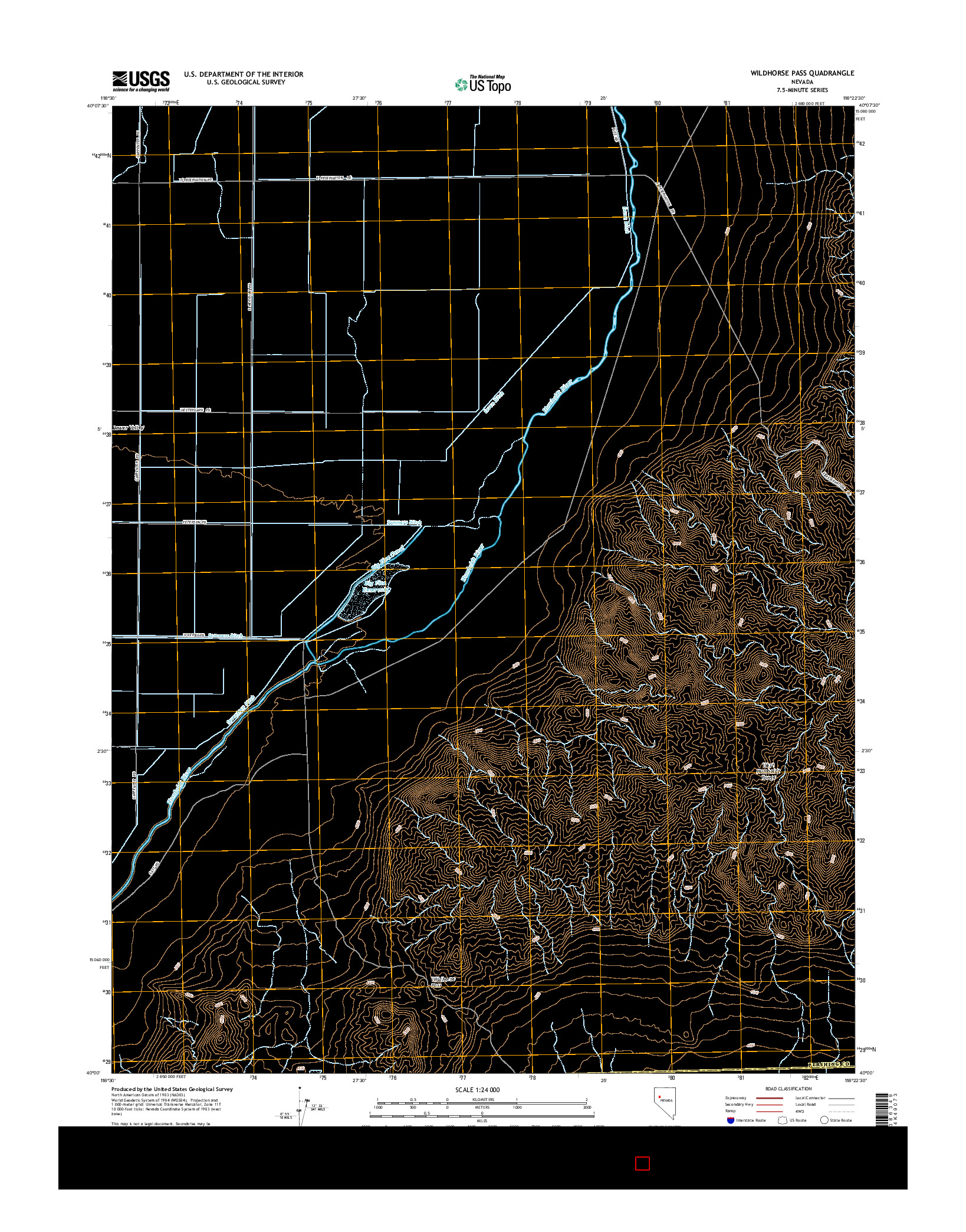 USGS US TOPO 7.5-MINUTE MAP FOR WILDHORSE PASS, NV 2015