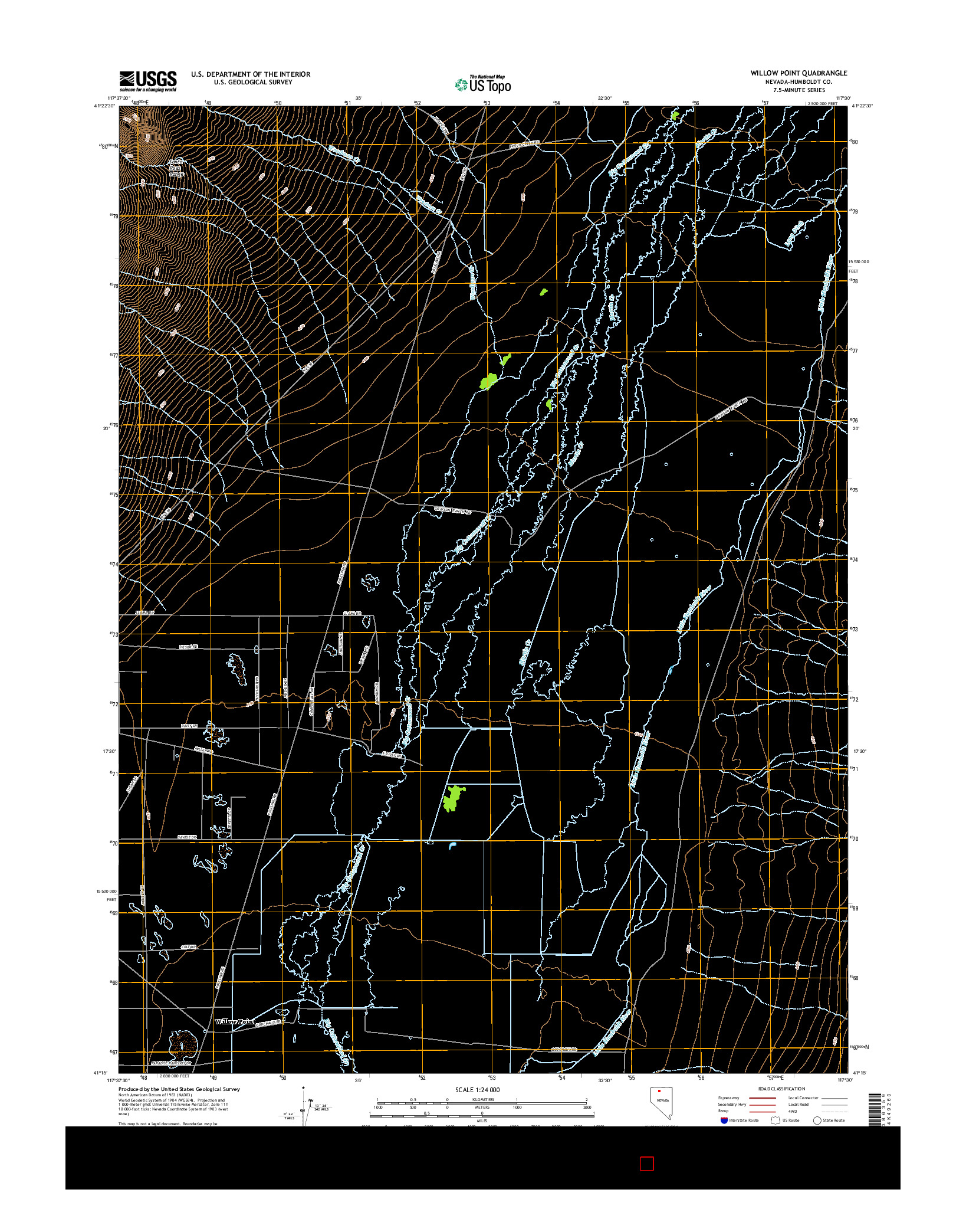 USGS US TOPO 7.5-MINUTE MAP FOR WILLOW POINT, NV 2015