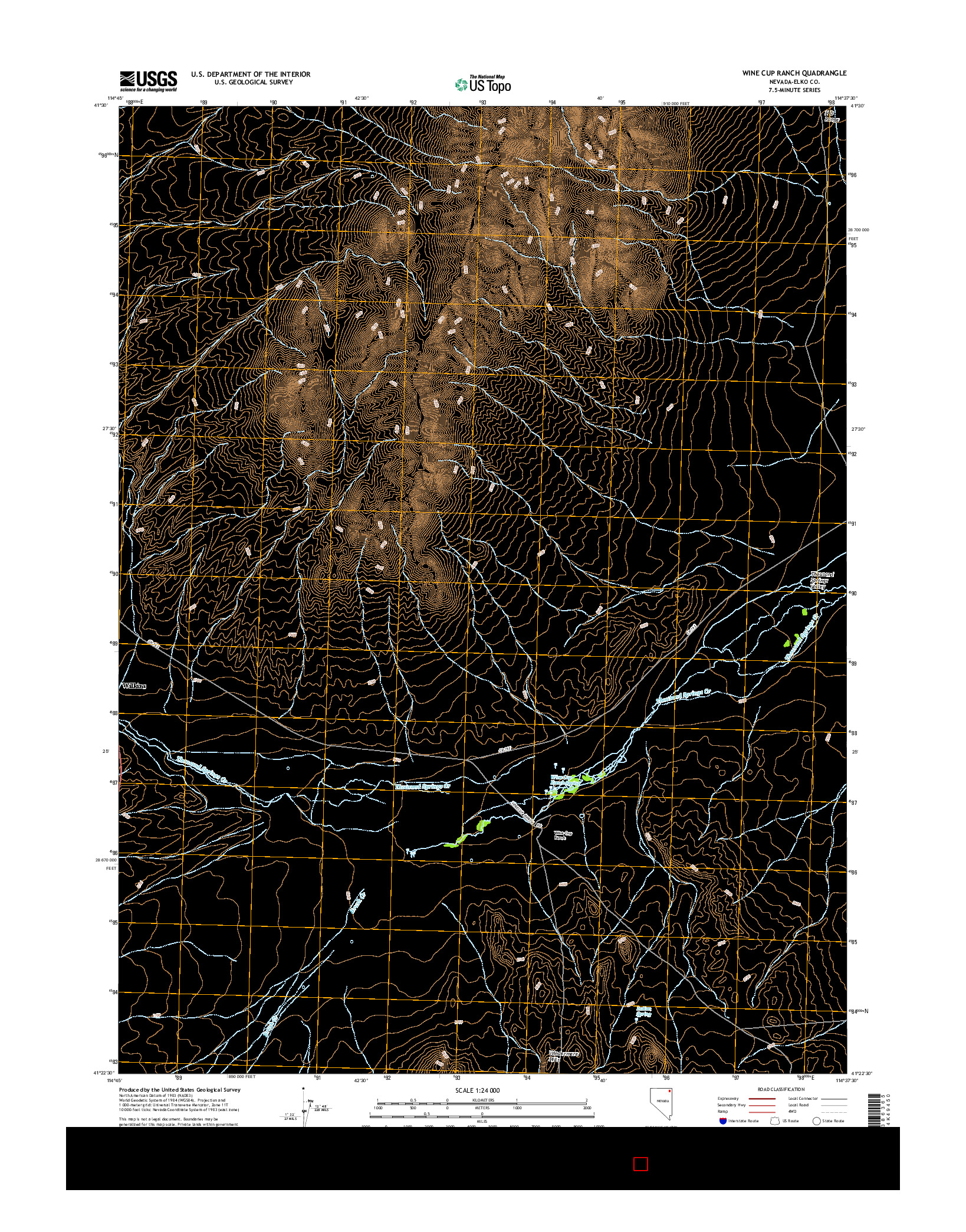 USGS US TOPO 7.5-MINUTE MAP FOR WINE CUP RANCH, NV 2015