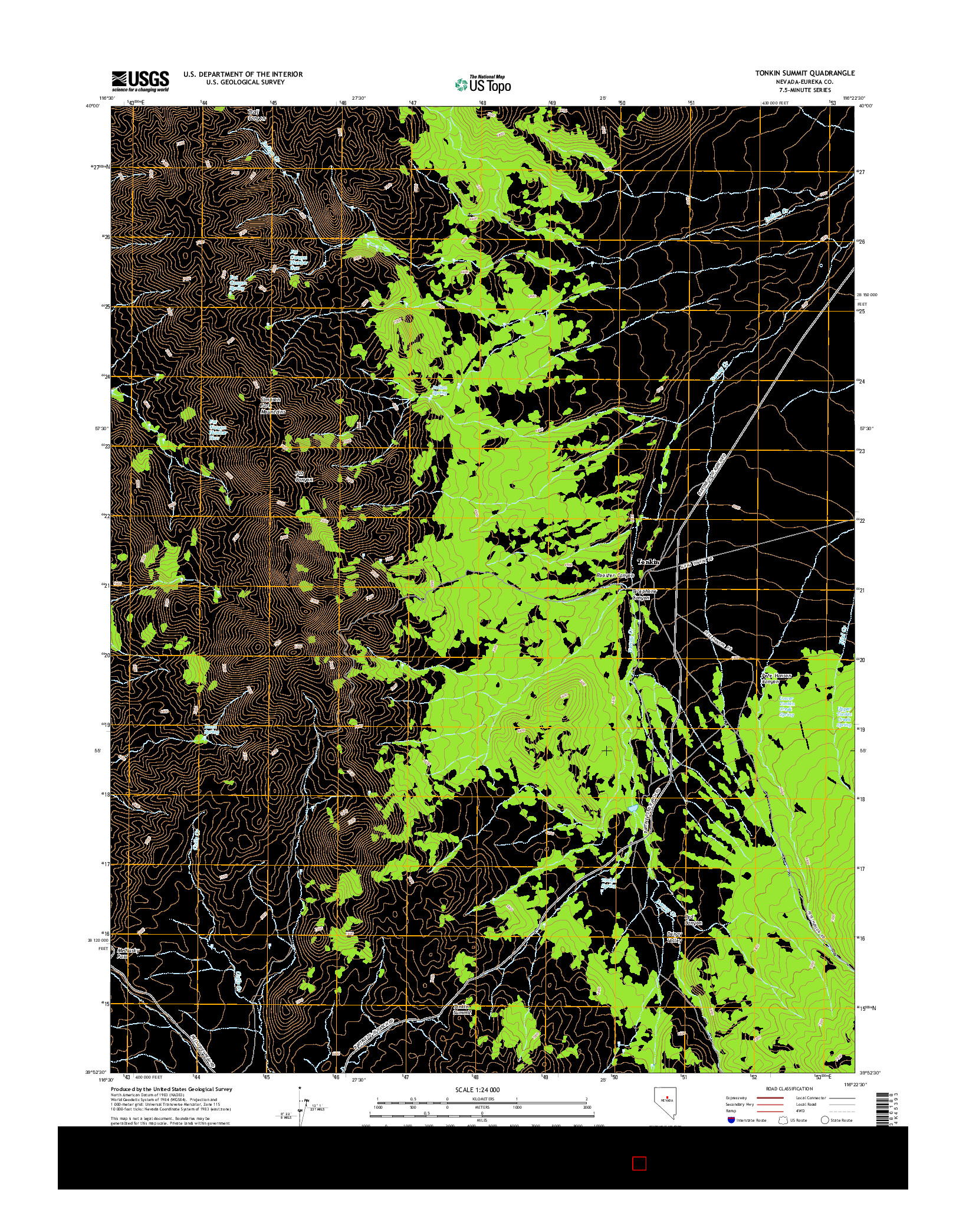 USGS US TOPO 7.5-MINUTE MAP FOR TONKIN SUMMIT, NV 2015