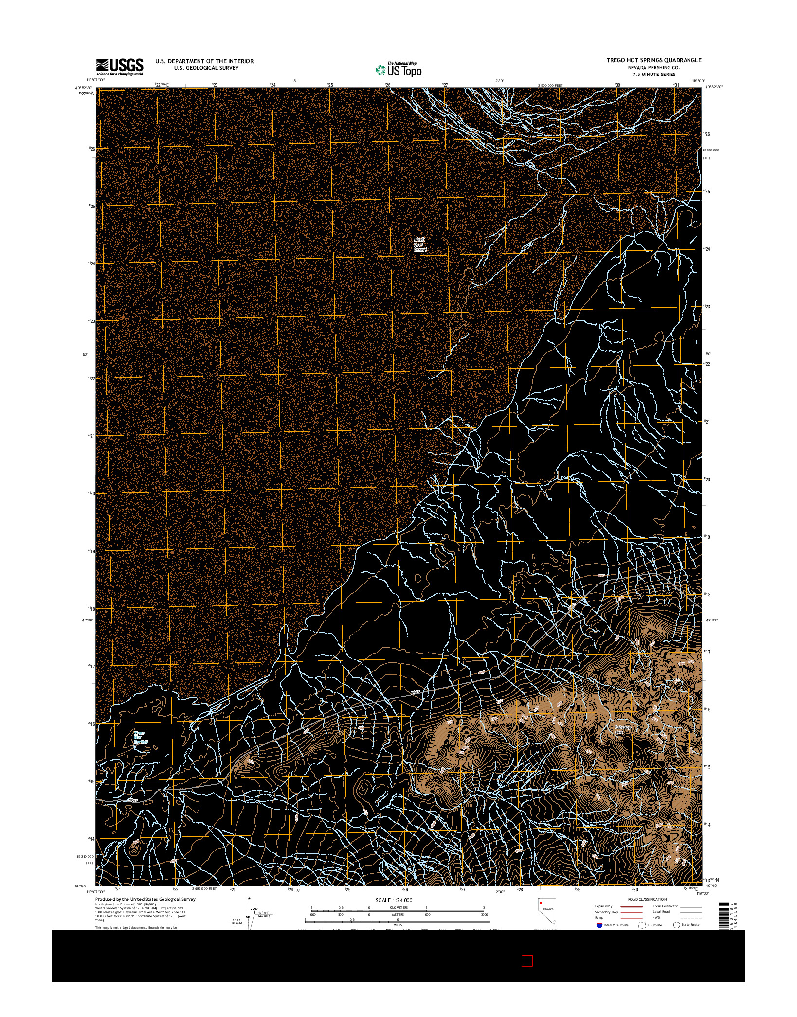 USGS US TOPO 7.5-MINUTE MAP FOR TREGO HOT SPRINGS, NV 2015