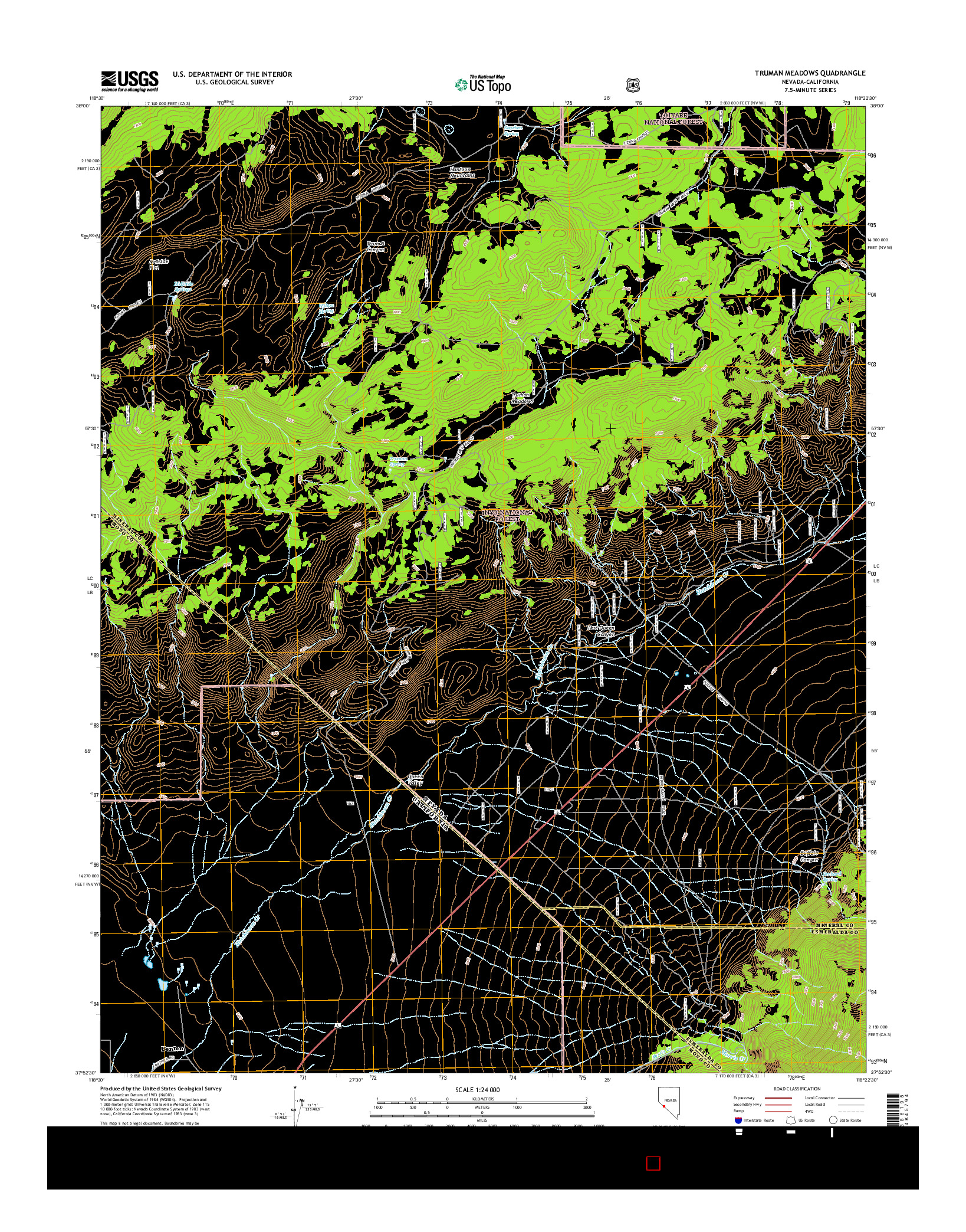 USGS US TOPO 7.5-MINUTE MAP FOR TRUMAN MEADOWS, NV-CA 2015