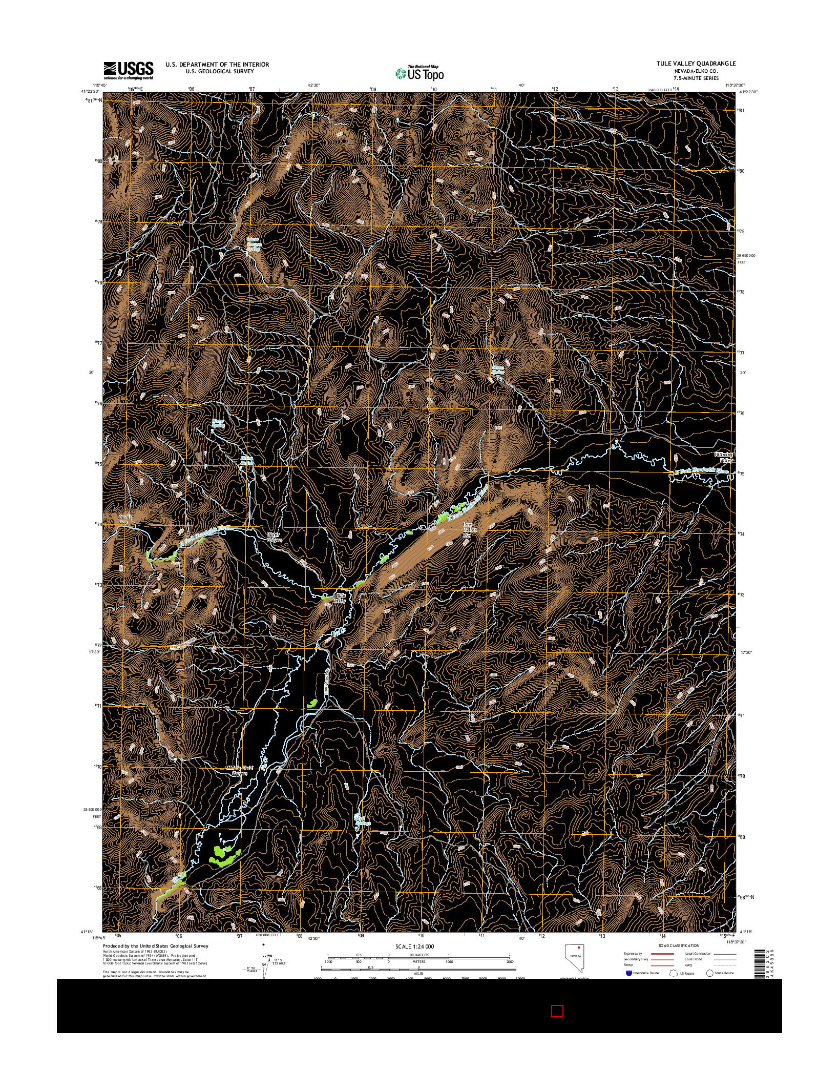 USGS US TOPO 7.5-MINUTE MAP FOR TULE VALLEY, NV 2015