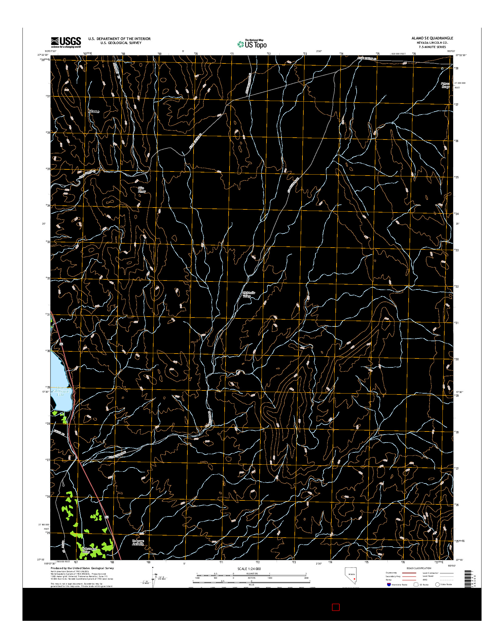 USGS US TOPO 7.5-MINUTE MAP FOR ALAMO SE, NV 2015
