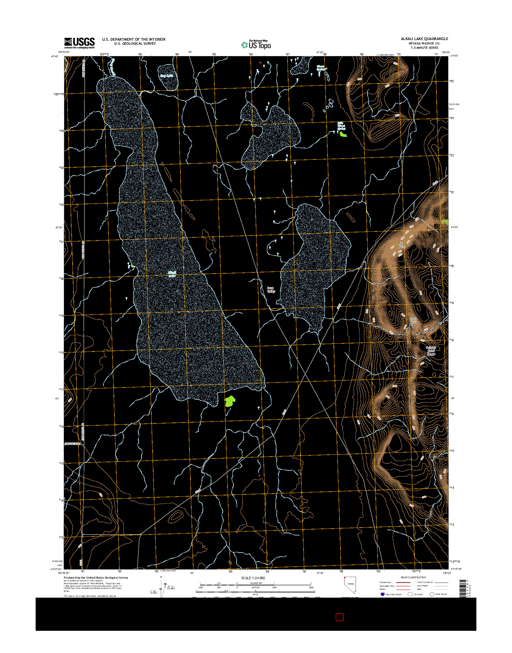 USGS US TOPO 7.5-MINUTE MAP FOR ALKALI LAKE, NV 2015