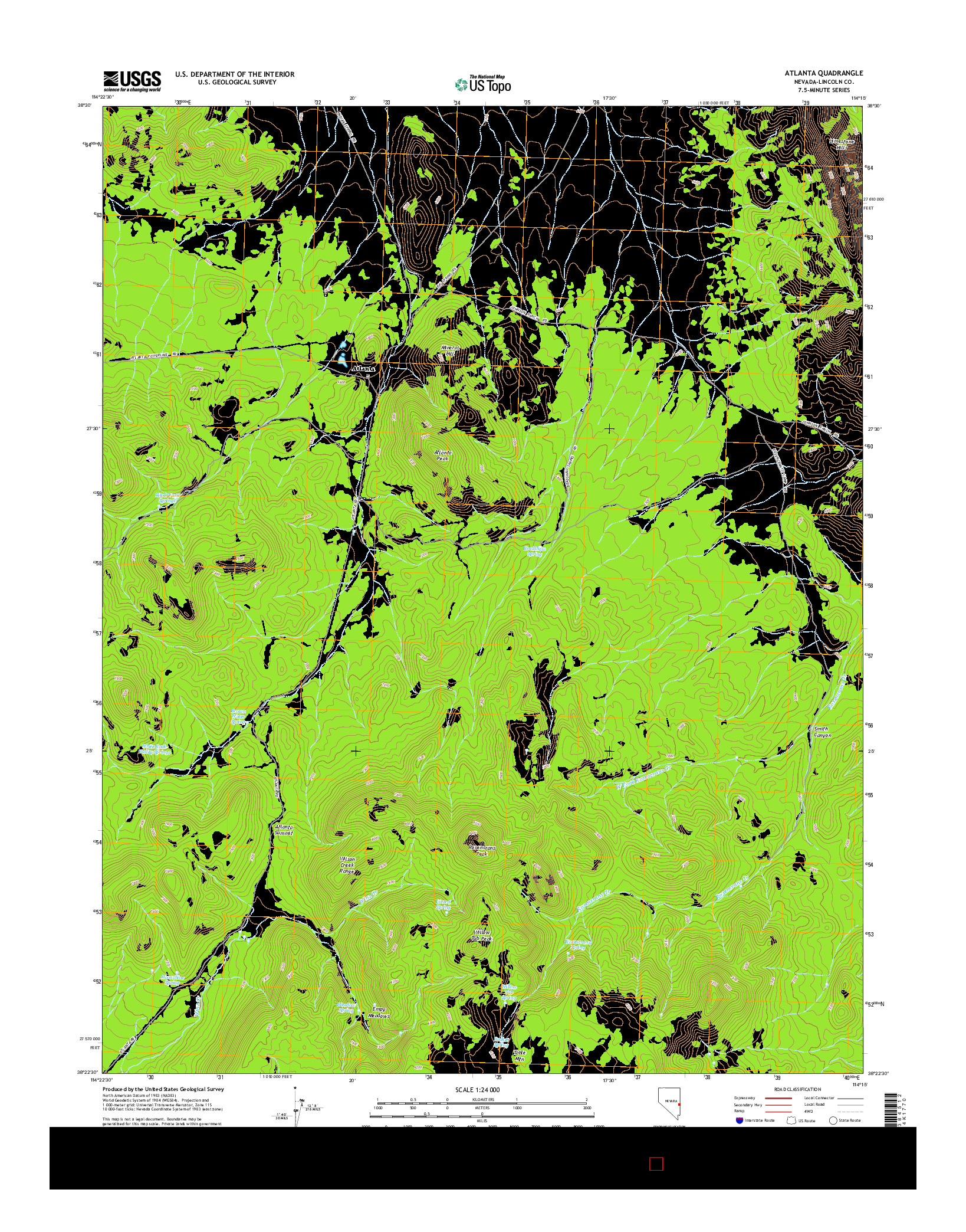 USGS US TOPO 7.5-MINUTE MAP FOR ATLANTA, NV 2015