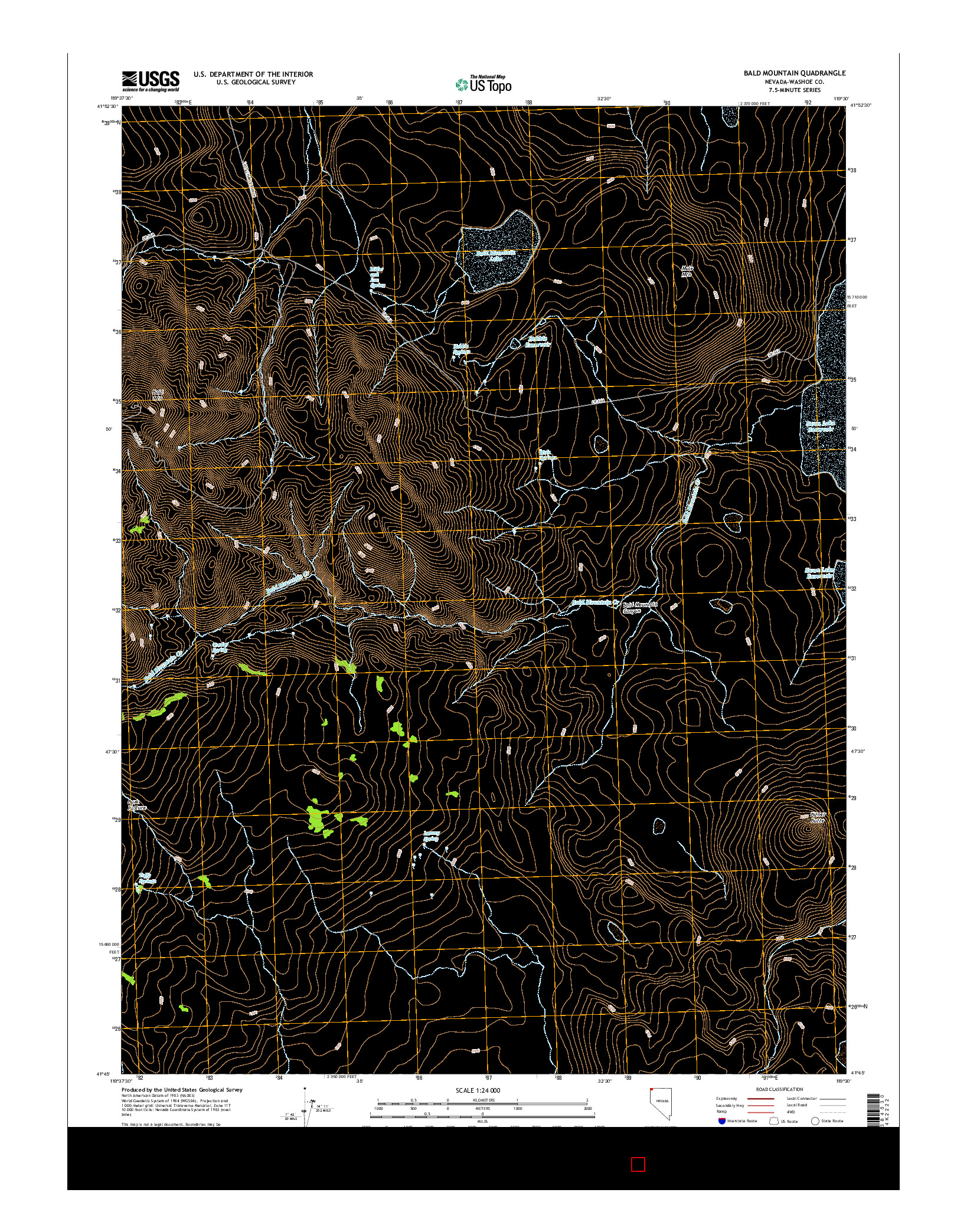 USGS US TOPO 7.5-MINUTE MAP FOR BALD MOUNTAIN, NV 2015