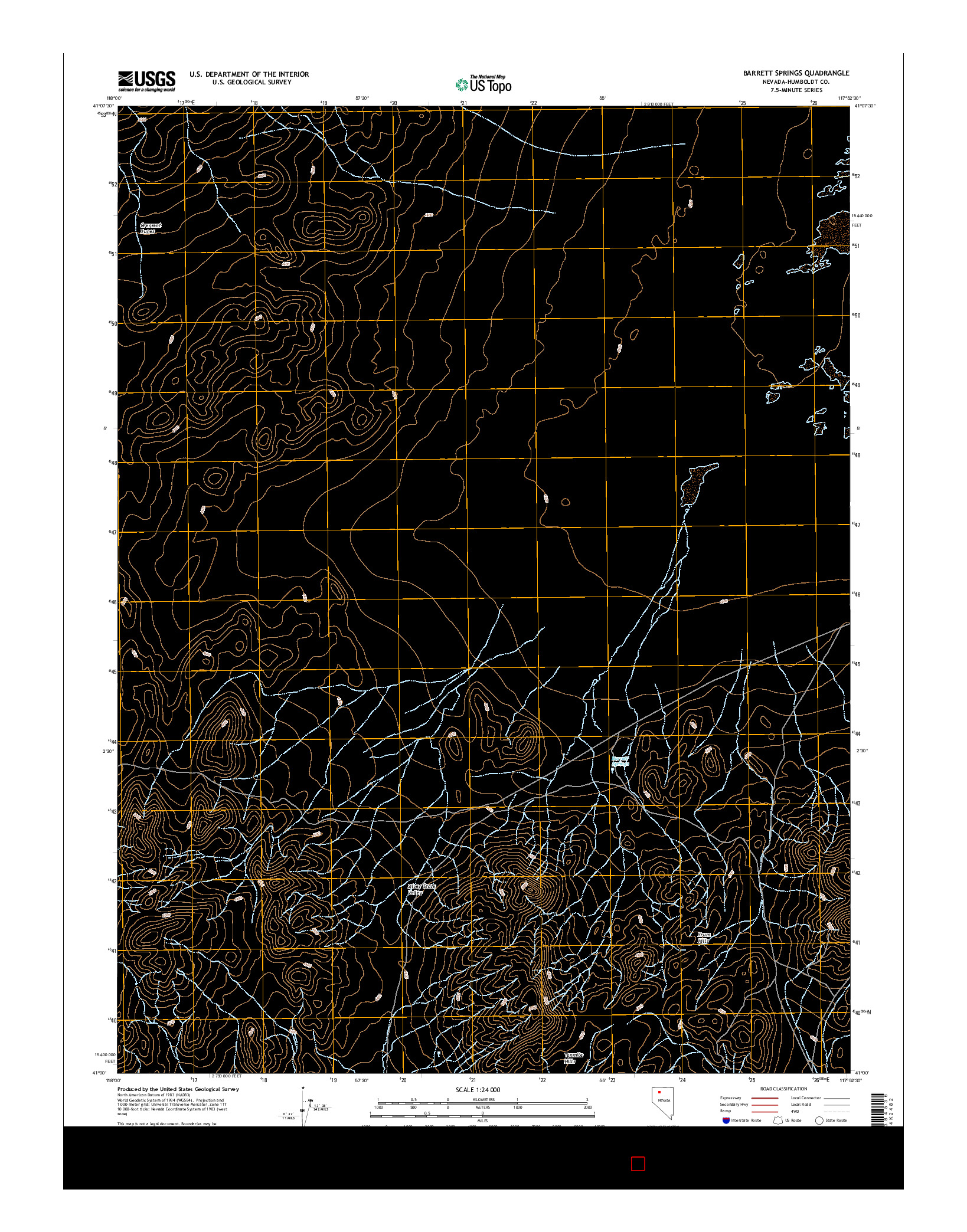 USGS US TOPO 7.5-MINUTE MAP FOR BARRETT SPRINGS, NV 2015