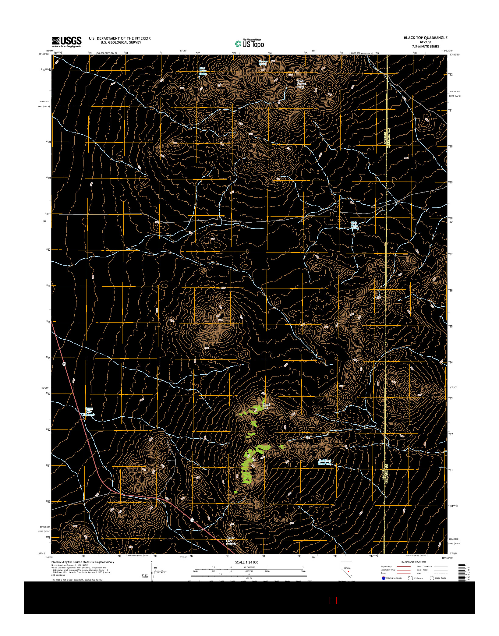 USGS US TOPO 7.5-MINUTE MAP FOR BLACK TOP, NV 2015