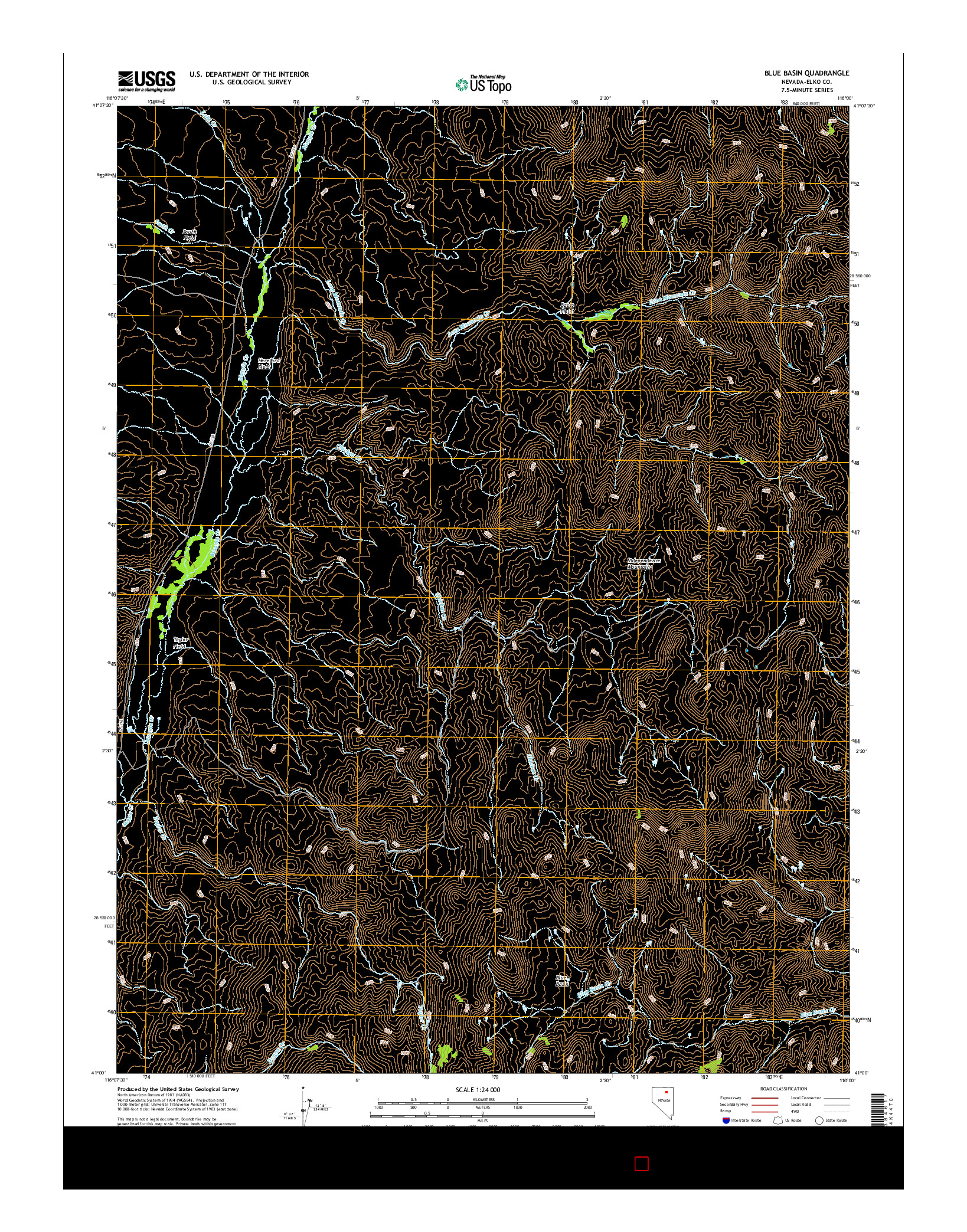 USGS US TOPO 7.5-MINUTE MAP FOR BLUE BASIN, NV 2015