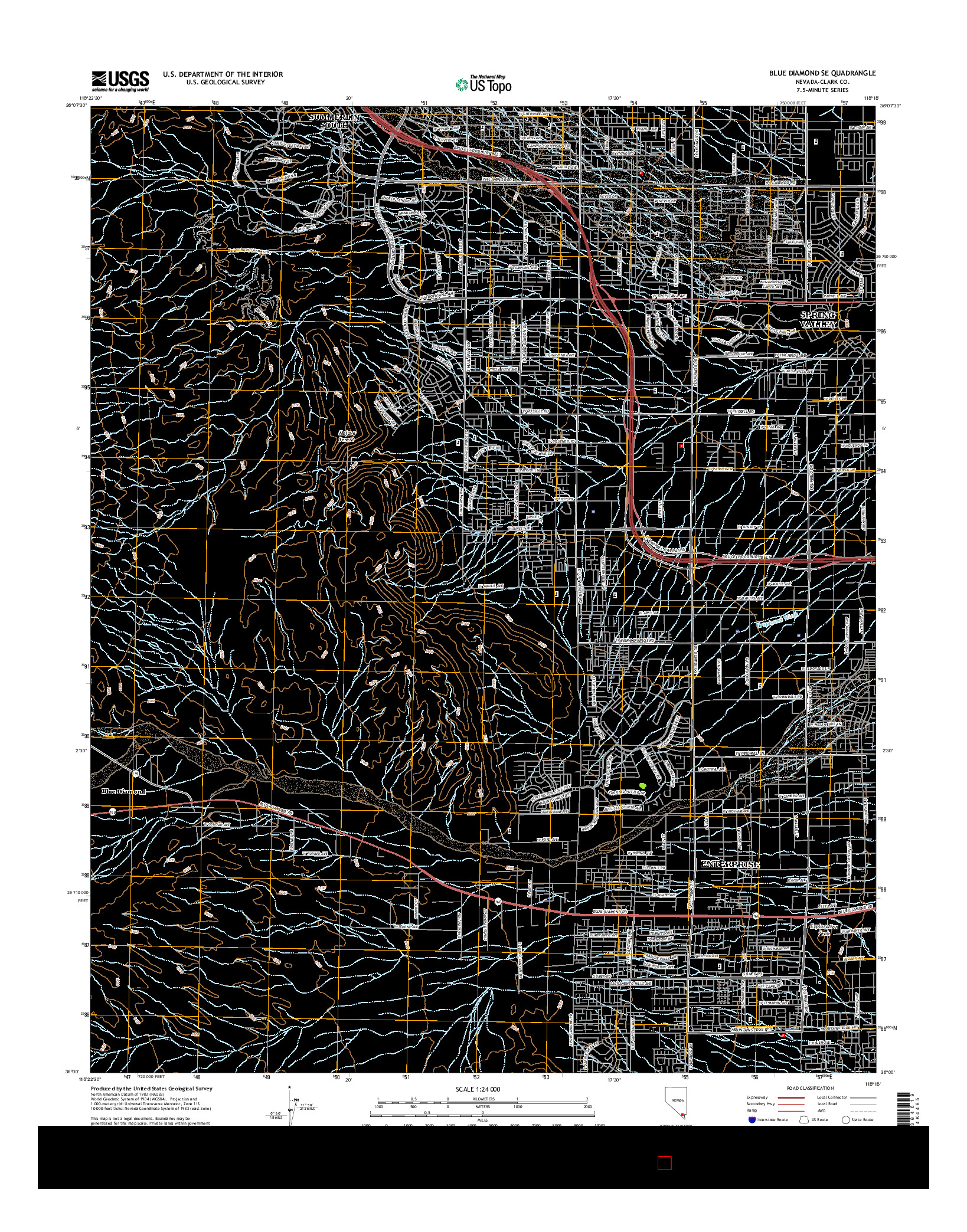 USGS US TOPO 7.5-MINUTE MAP FOR BLUE DIAMOND SE, NV 2015