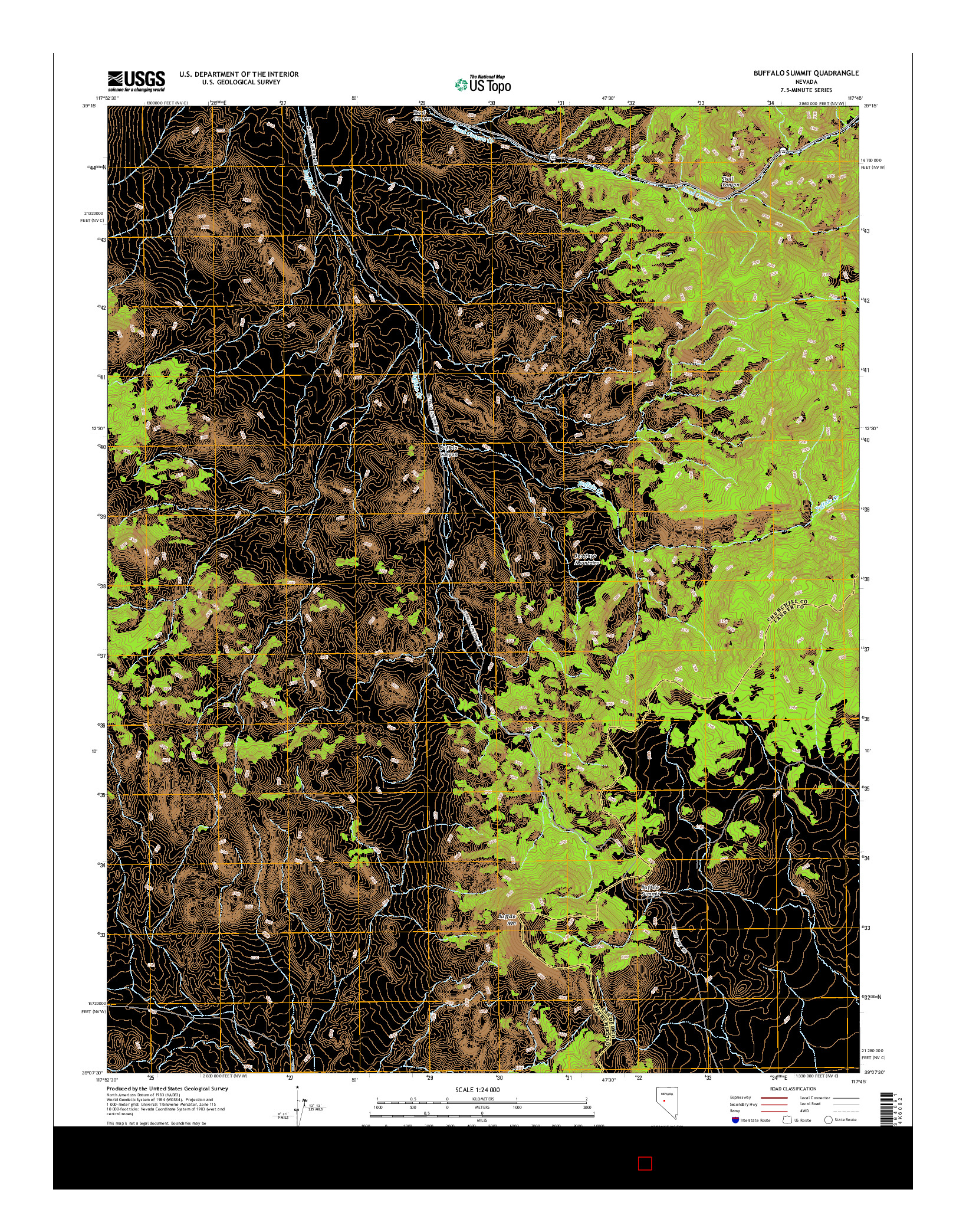 USGS US TOPO 7.5-MINUTE MAP FOR BUFFALO SUMMIT, NV 2015