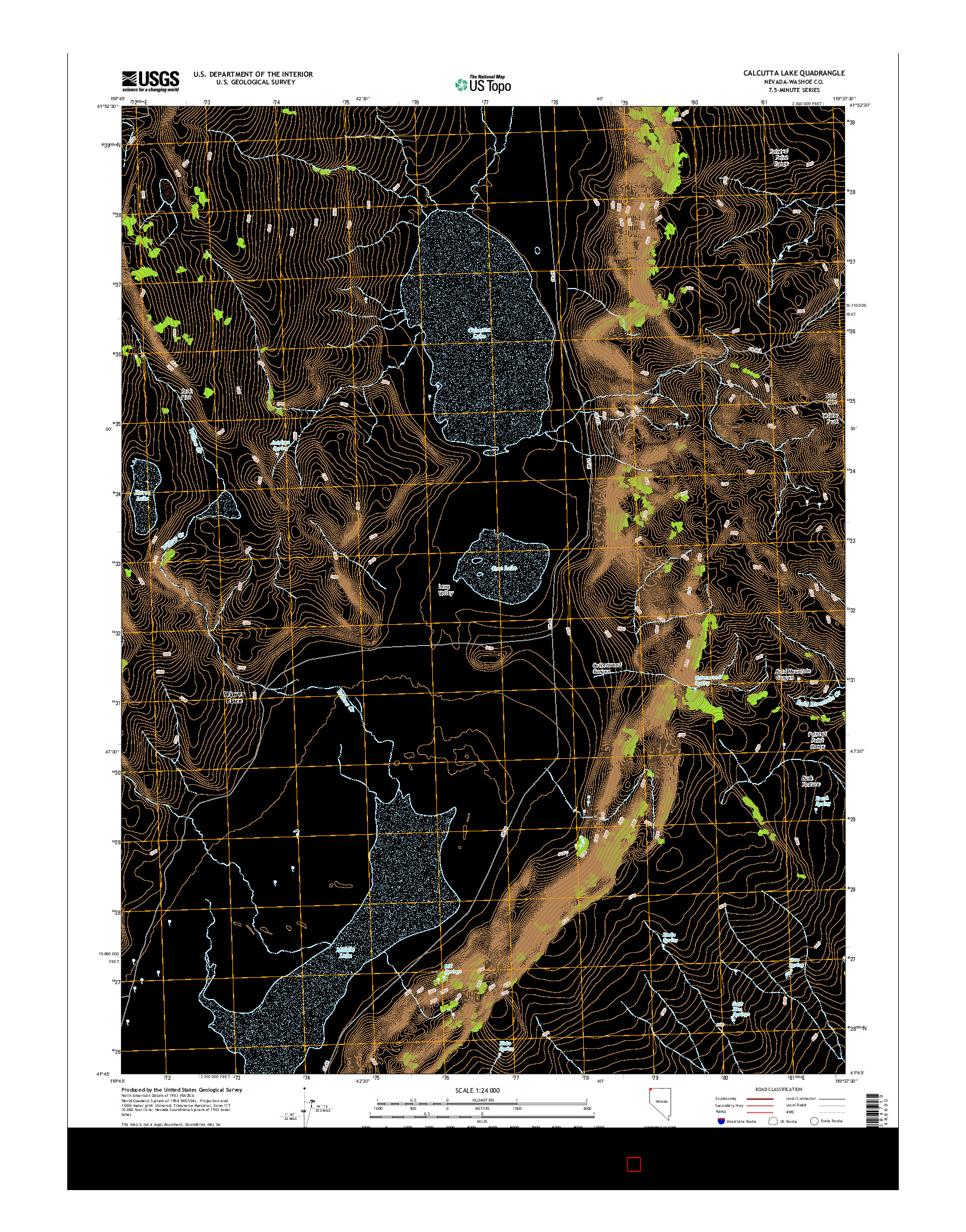 USGS US TOPO 7.5-MINUTE MAP FOR CALCUTTA LAKE, NV 2015