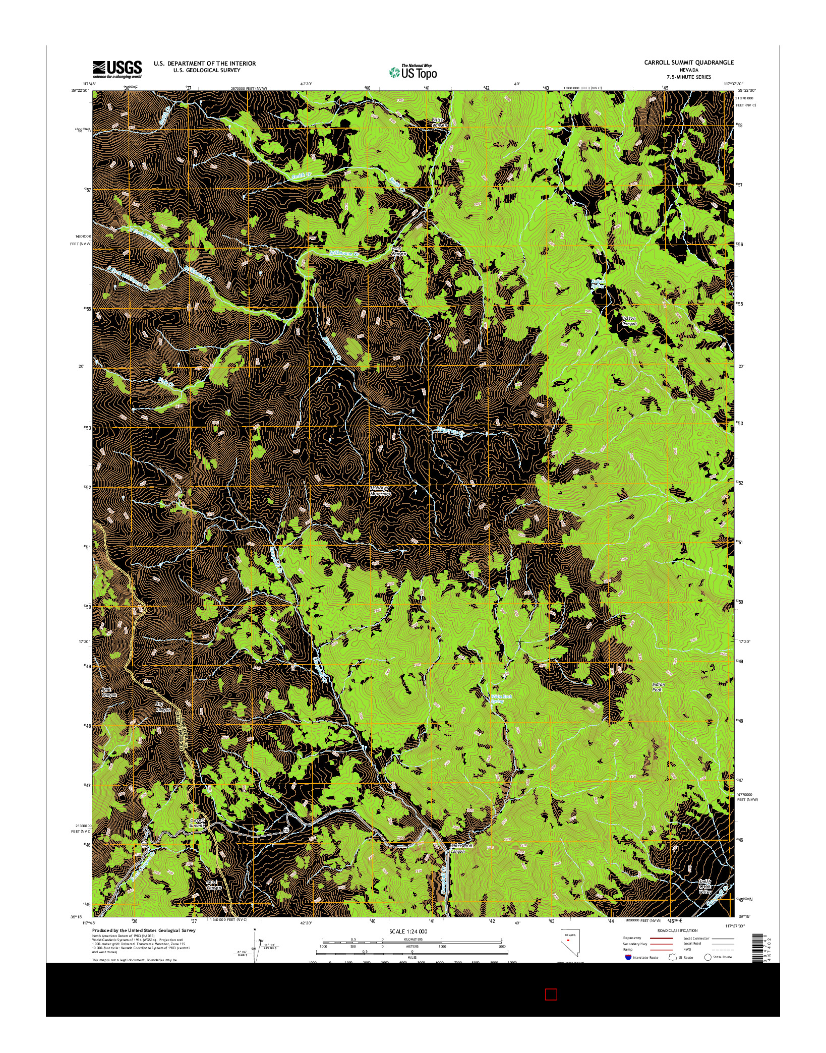 USGS US TOPO 7.5-MINUTE MAP FOR CARROLL SUMMIT, NV 2015
