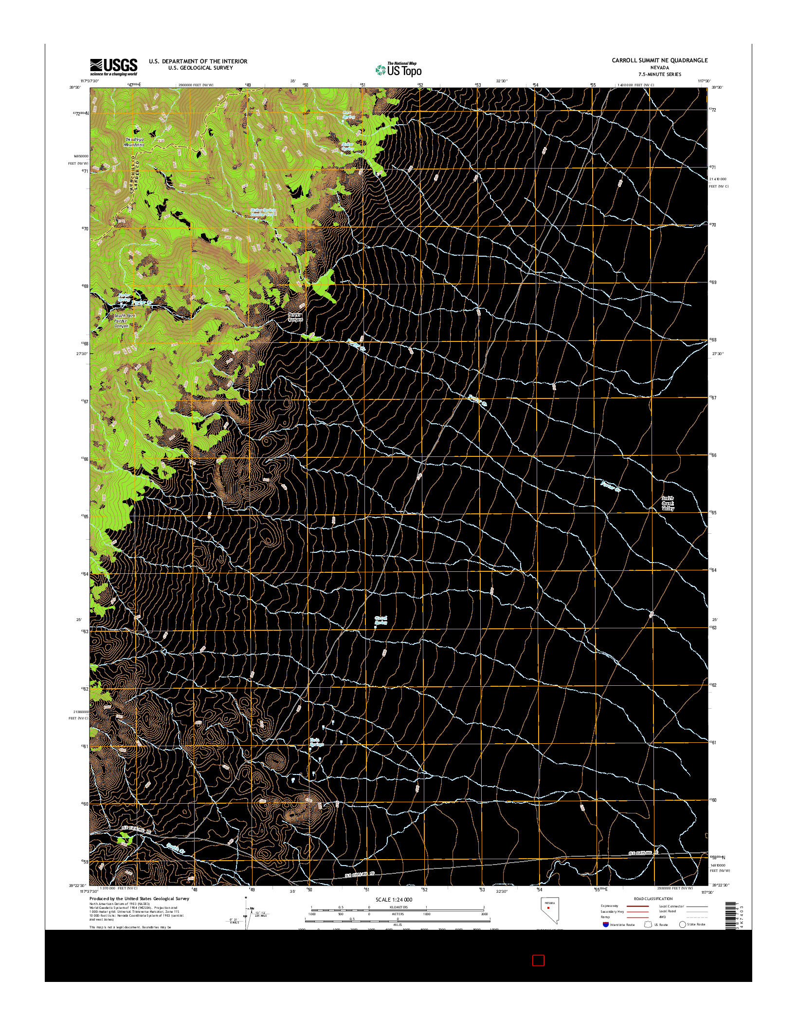 USGS US TOPO 7.5-MINUTE MAP FOR CARROLL SUMMIT NE, NV 2015