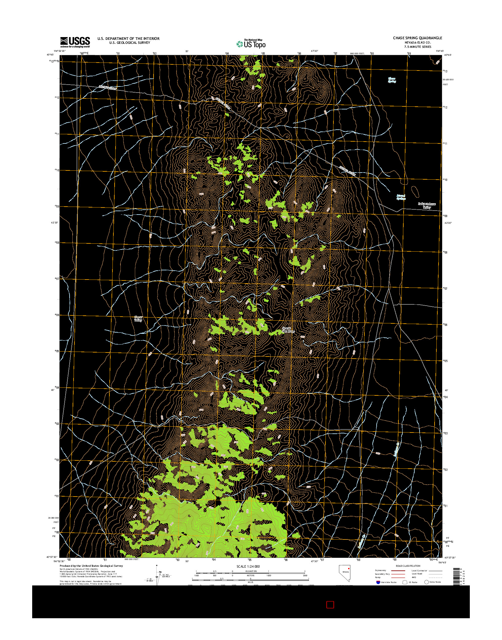 USGS US TOPO 7.5-MINUTE MAP FOR CHASE SPRING, NV 2015