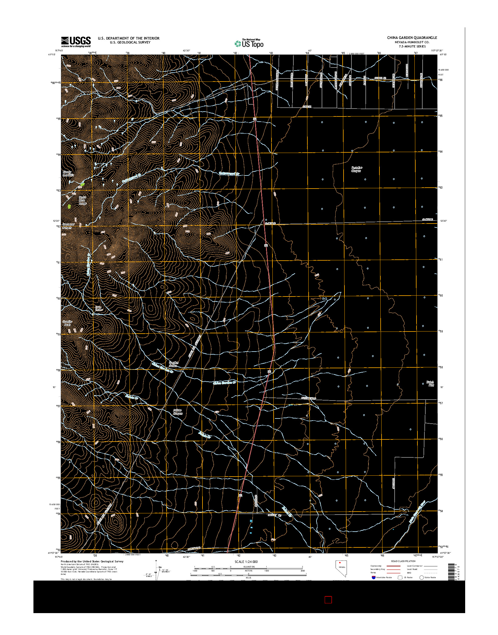 USGS US TOPO 7.5-MINUTE MAP FOR CHINA GARDEN, NV 2015