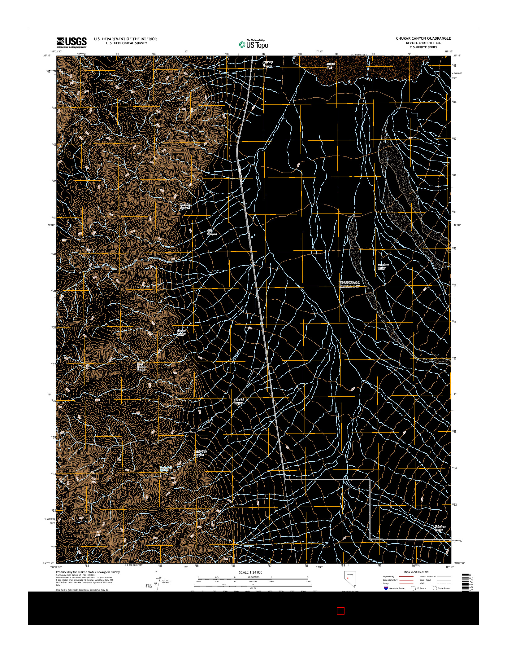 USGS US TOPO 7.5-MINUTE MAP FOR CHUKAR CANYON, NV 2015