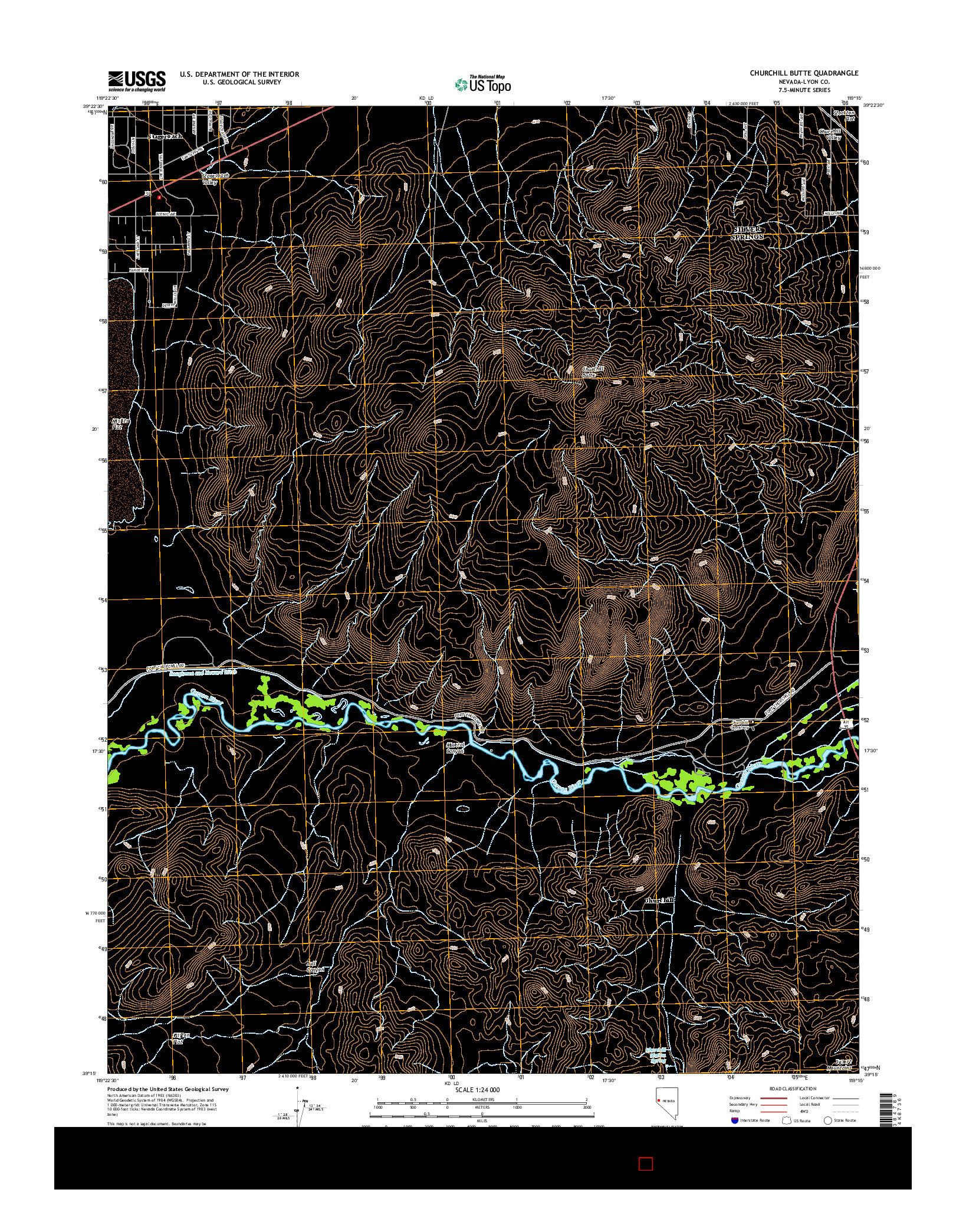 USGS US TOPO 7.5-MINUTE MAP FOR CHURCHILL BUTTE, NV 2015