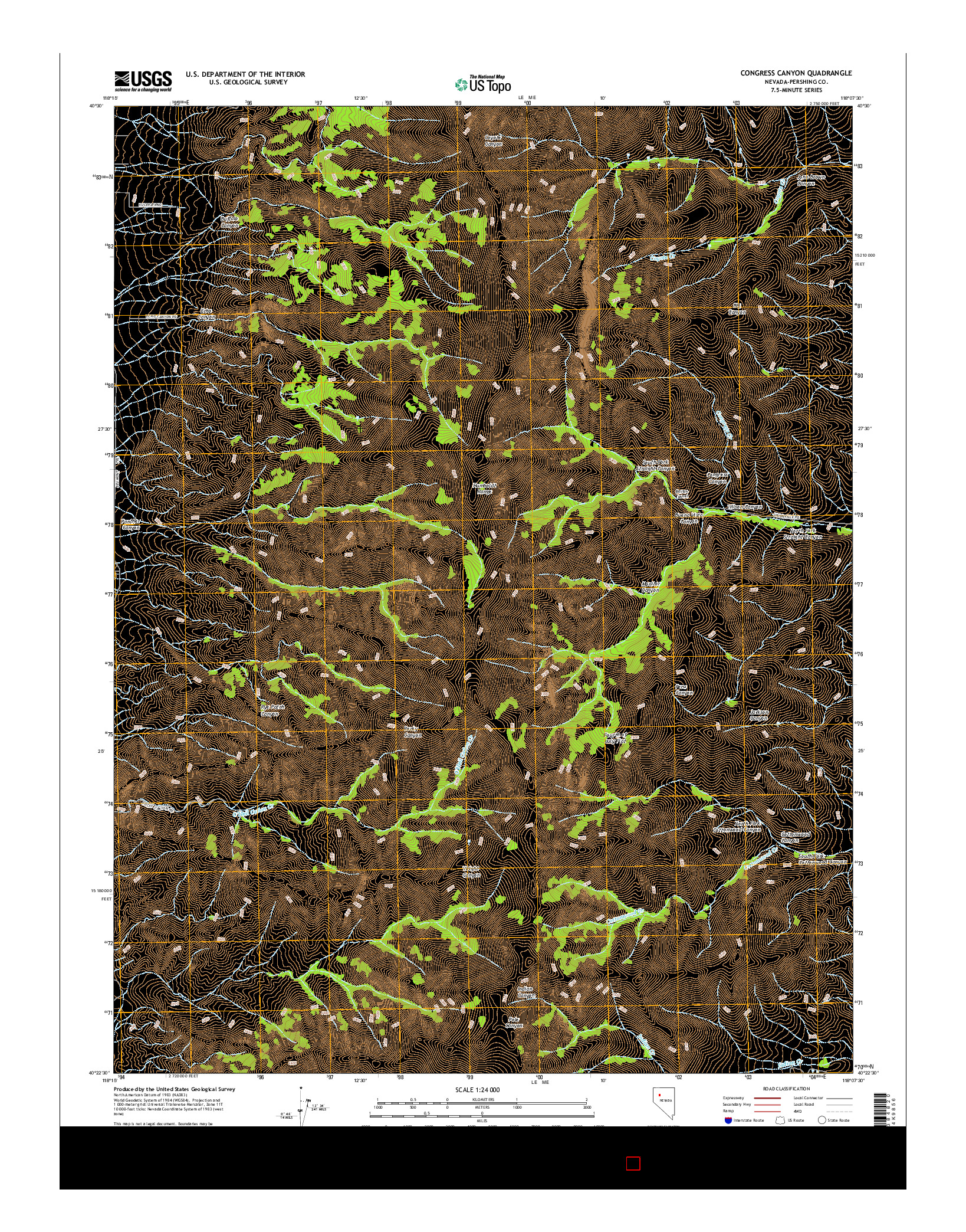 USGS US TOPO 7.5-MINUTE MAP FOR CONGRESS CANYON, NV 2015