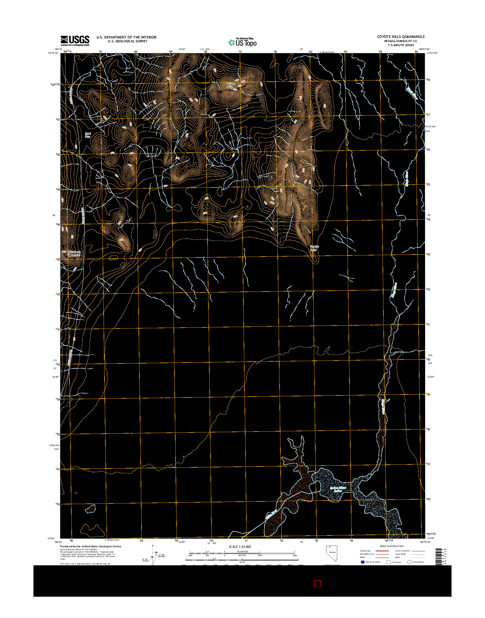 USGS US TOPO 7.5-MINUTE MAP FOR COYOTE HILLS, NV 2015