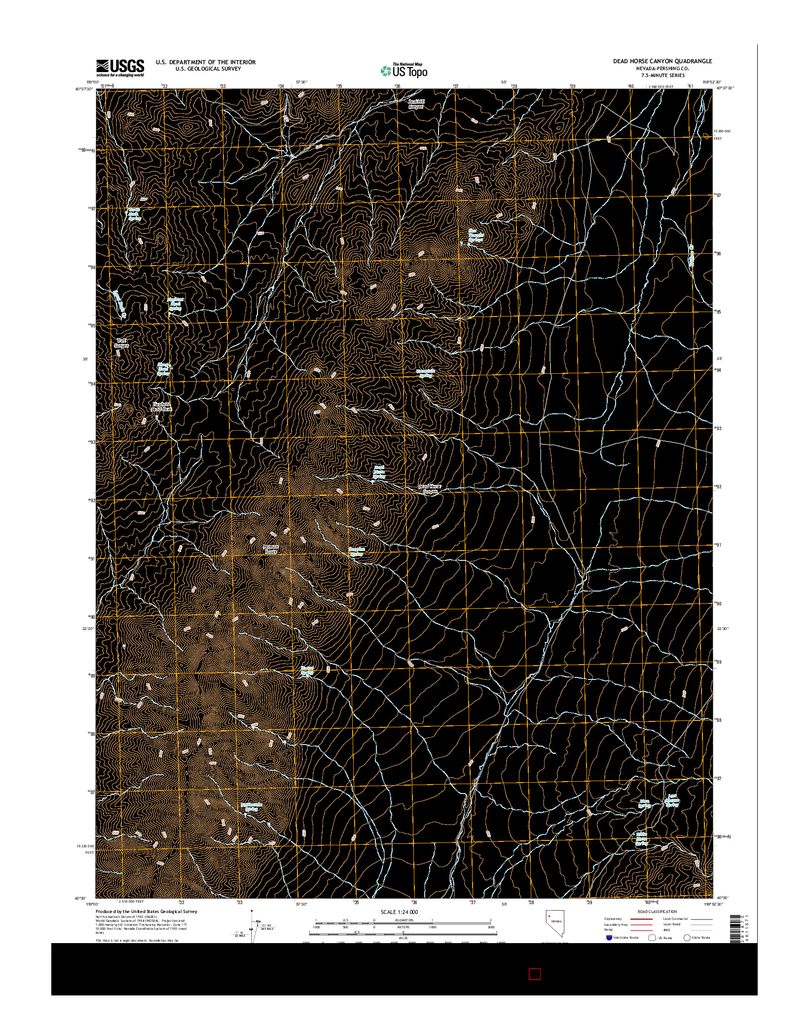 USGS US TOPO 7.5-MINUTE MAP FOR DEAD HORSE CANYON, NV 2015