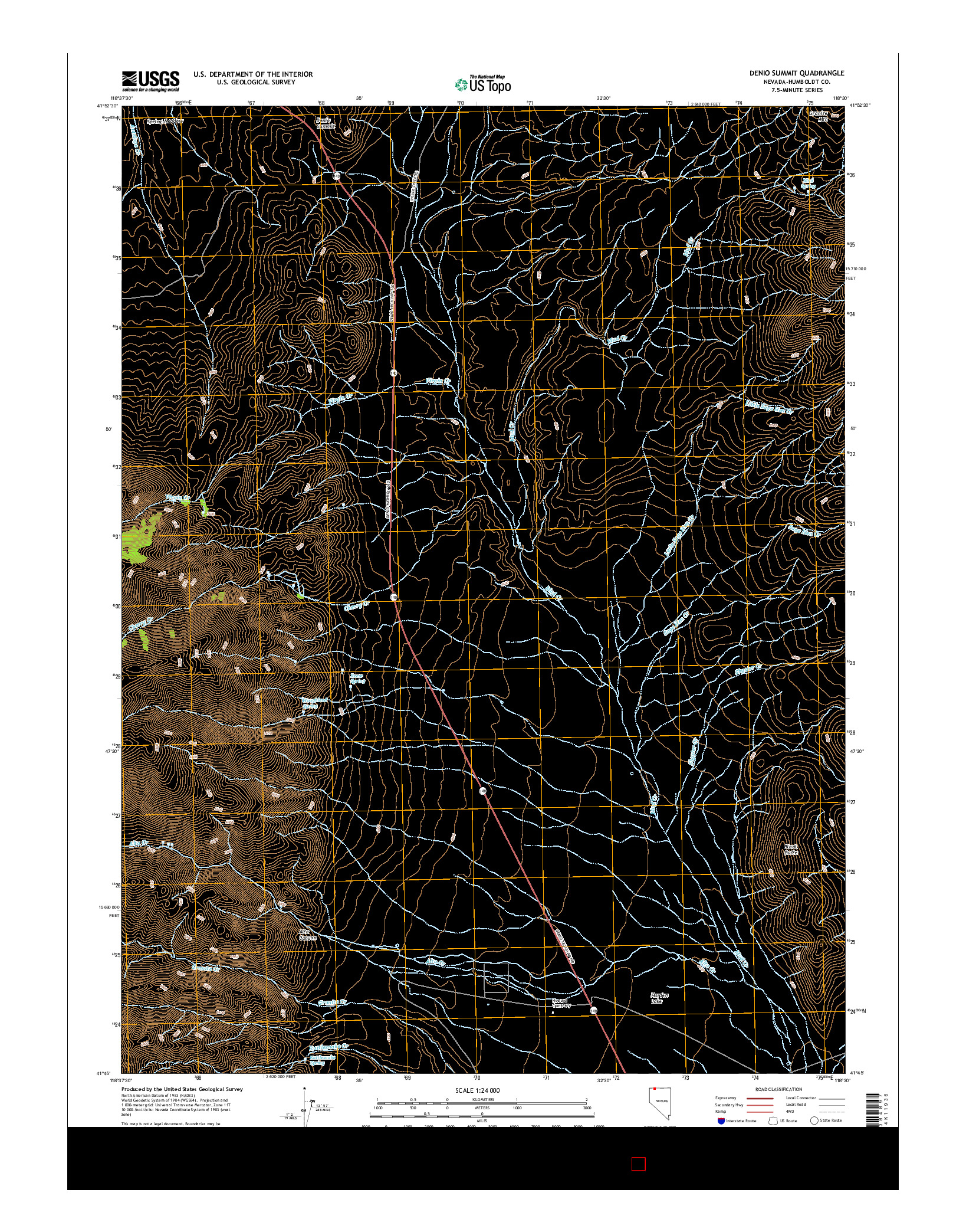 USGS US TOPO 7.5-MINUTE MAP FOR DENIO SUMMIT, NV 2015