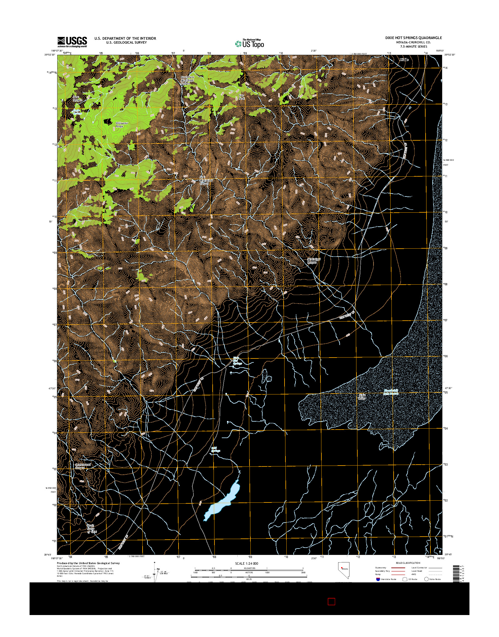 USGS US TOPO 7.5-MINUTE MAP FOR DIXIE HOT SPRINGS, NV 2015