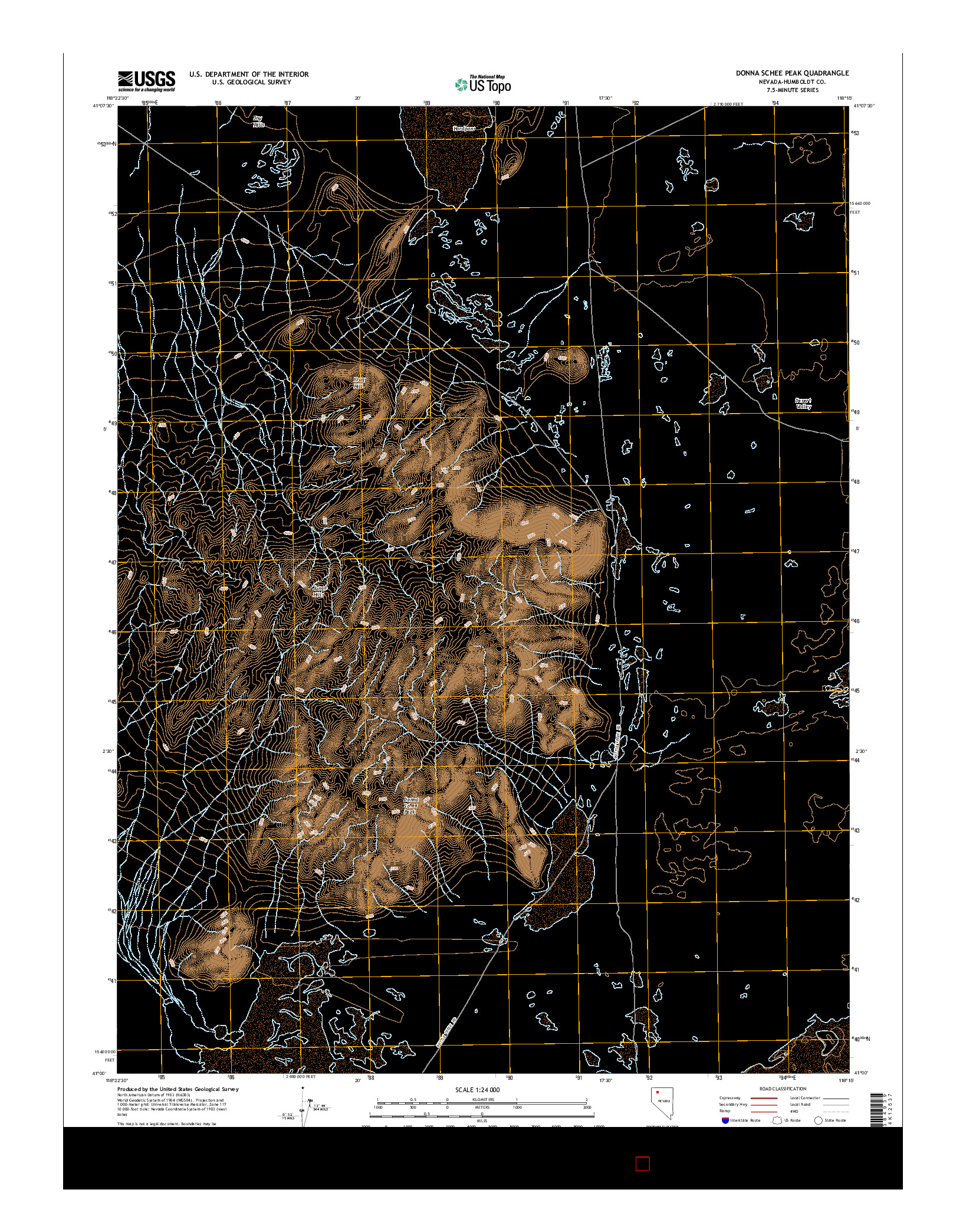 USGS US TOPO 7.5-MINUTE MAP FOR DONNA SCHEE PEAK, NV 2015