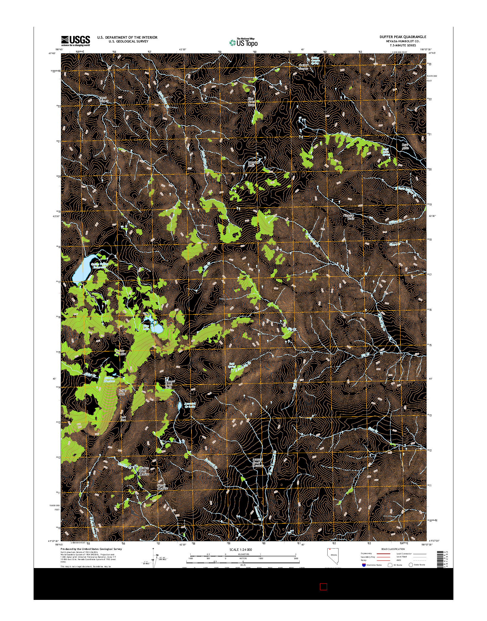 USGS US TOPO 7.5-MINUTE MAP FOR DUFFER PEAK, NV 2015