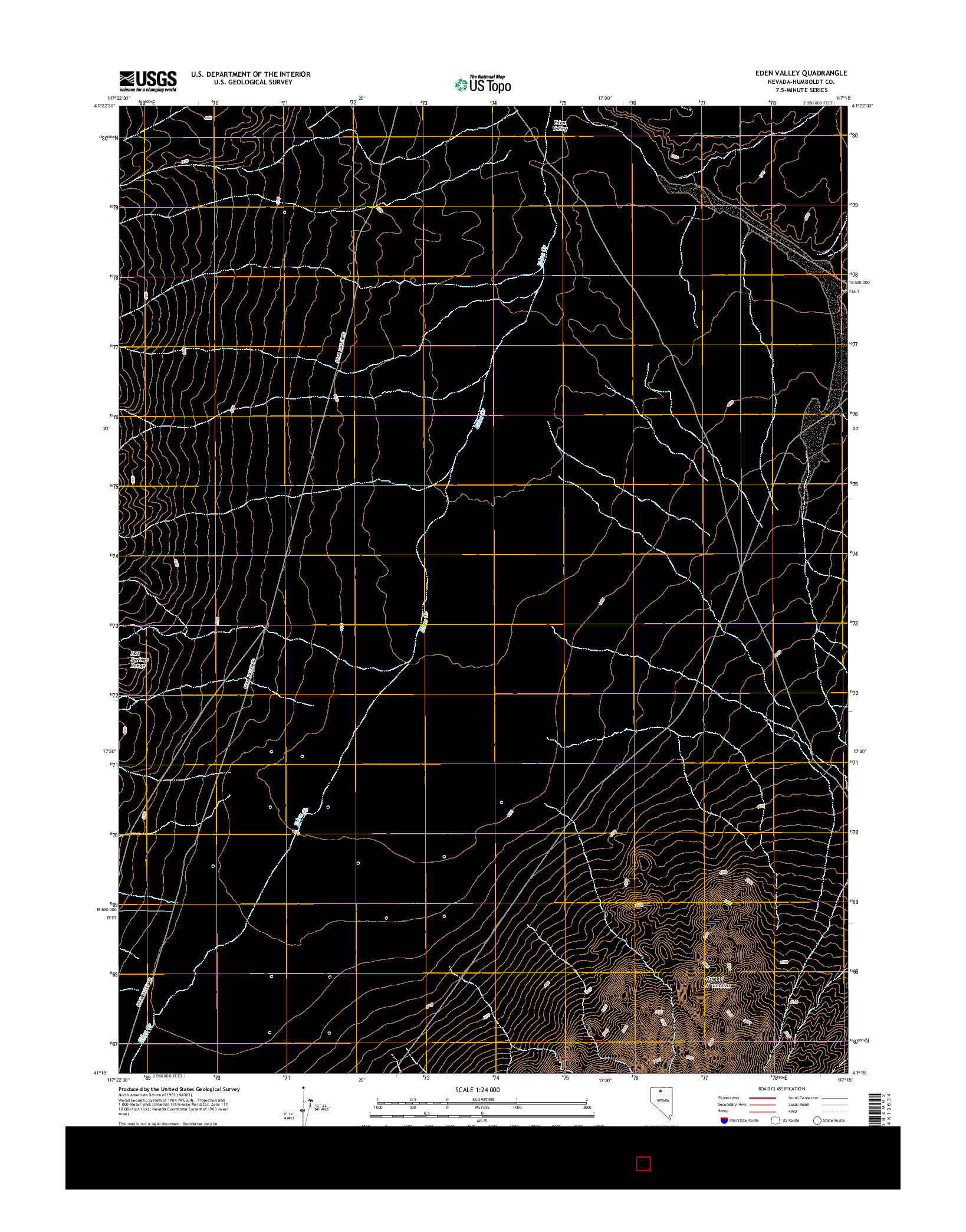 USGS US TOPO 7.5-MINUTE MAP FOR EDEN VALLEY, NV 2015