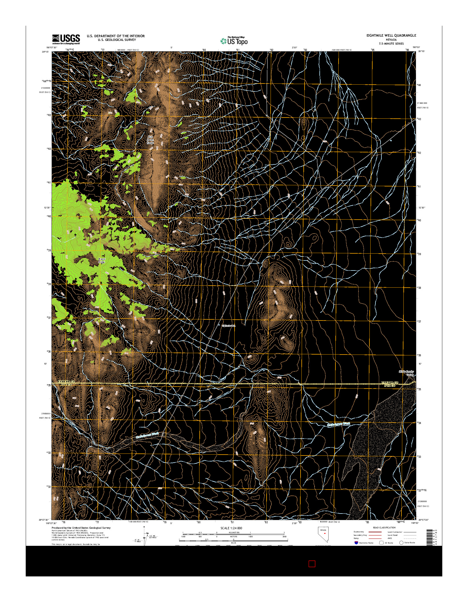 USGS US TOPO 7.5-MINUTE MAP FOR EIGHTMILE WELL, NV 2015