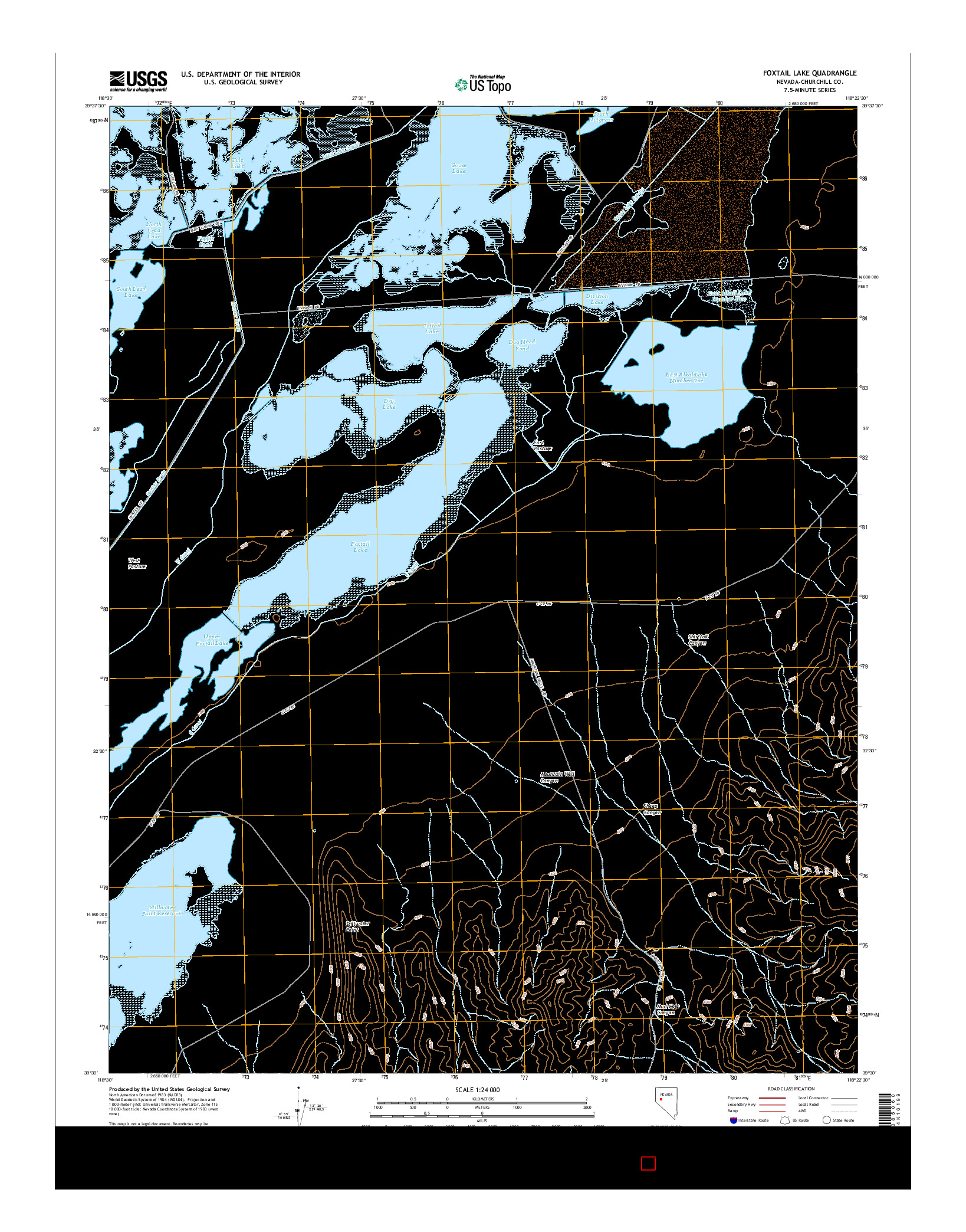 USGS US TOPO 7.5-MINUTE MAP FOR FOXTAIL LAKE, NV 2015