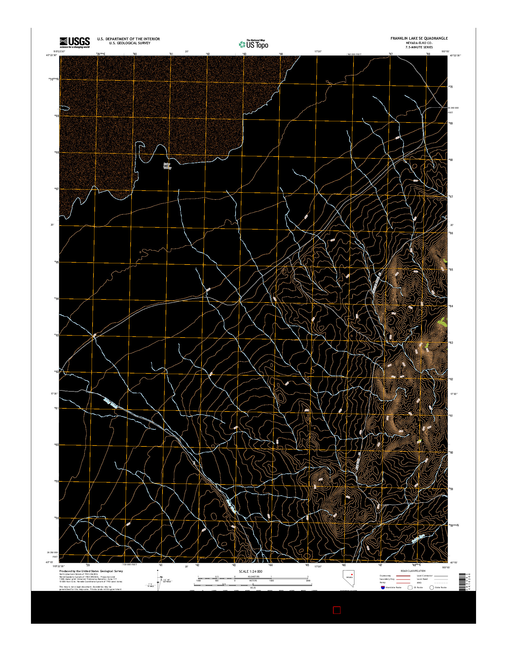 USGS US TOPO 7.5-MINUTE MAP FOR FRANKLIN LAKE SE, NV 2015