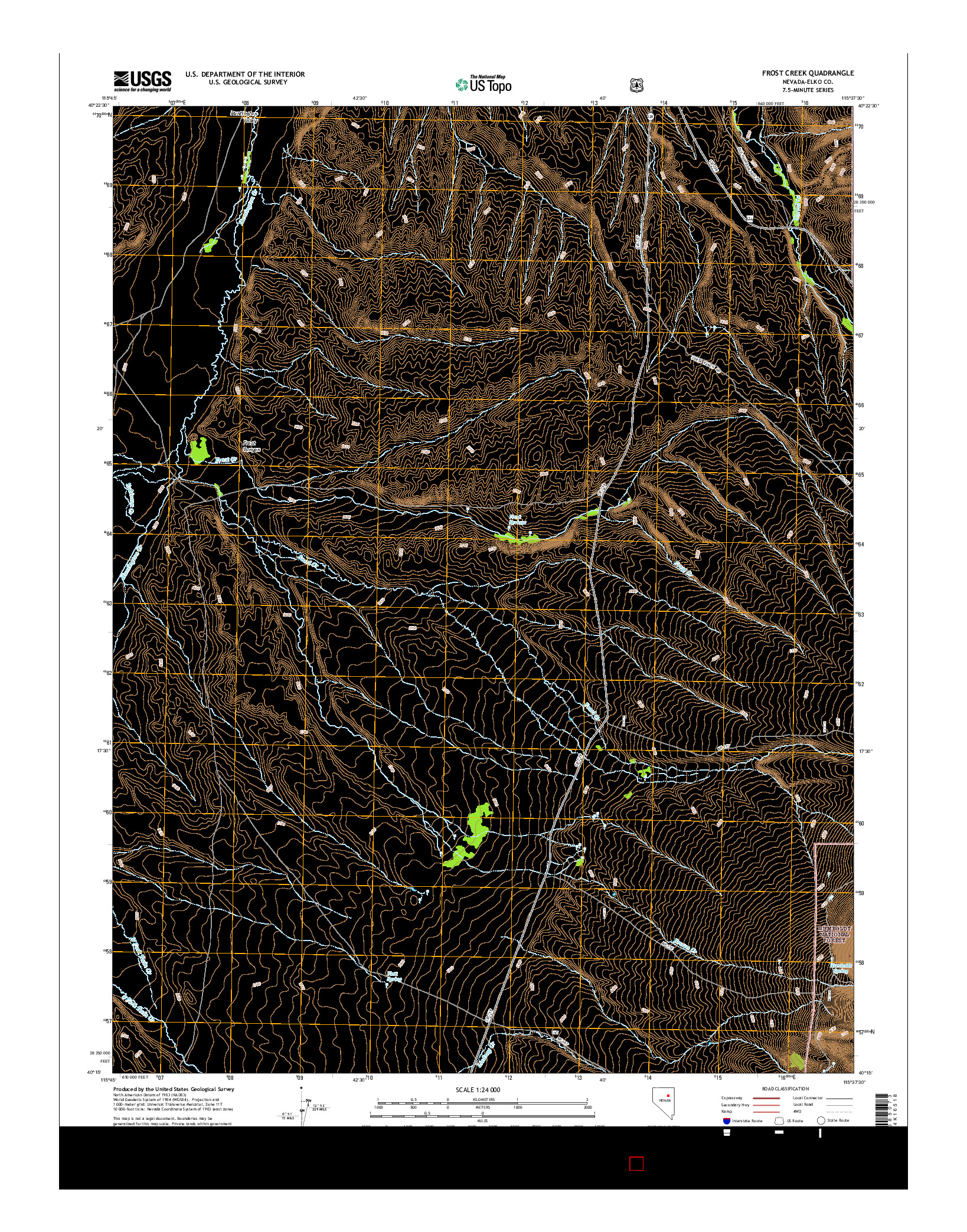 USGS US TOPO 7.5-MINUTE MAP FOR FROST CREEK, NV 2015
