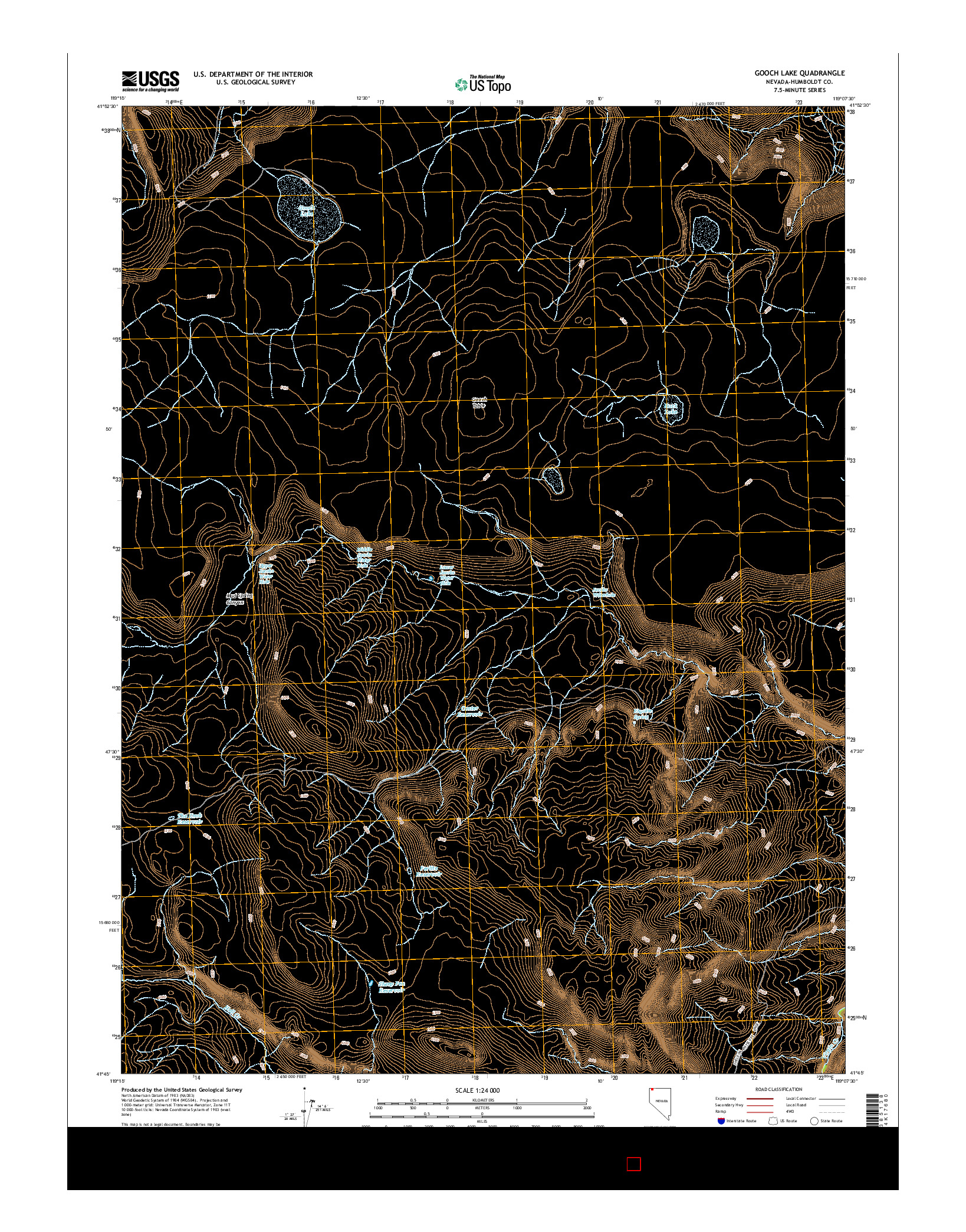 USGS US TOPO 7.5-MINUTE MAP FOR GOOCH LAKE, NV 2015