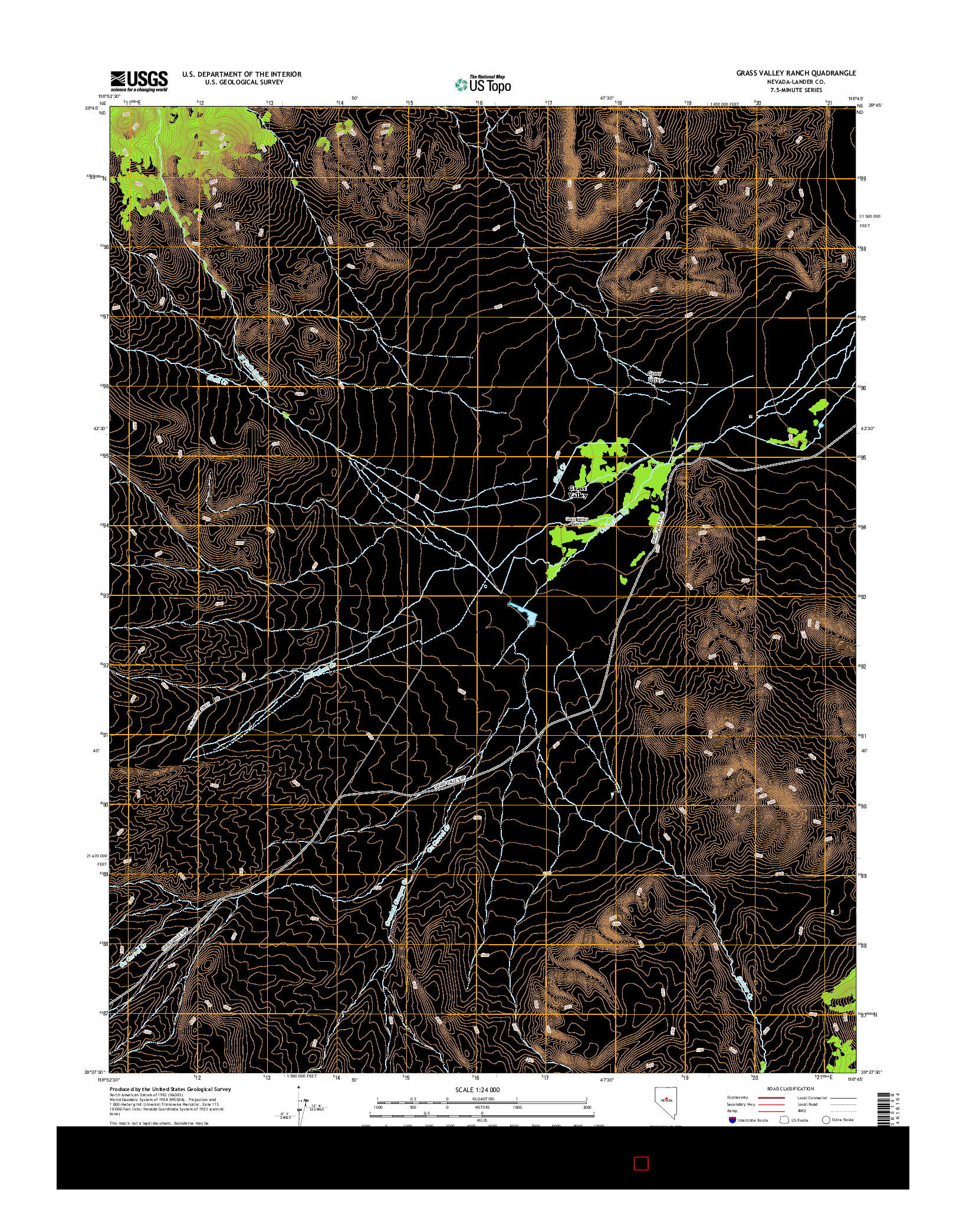 USGS US TOPO 7.5-MINUTE MAP FOR GRASS VALLEY RANCH, NV 2015