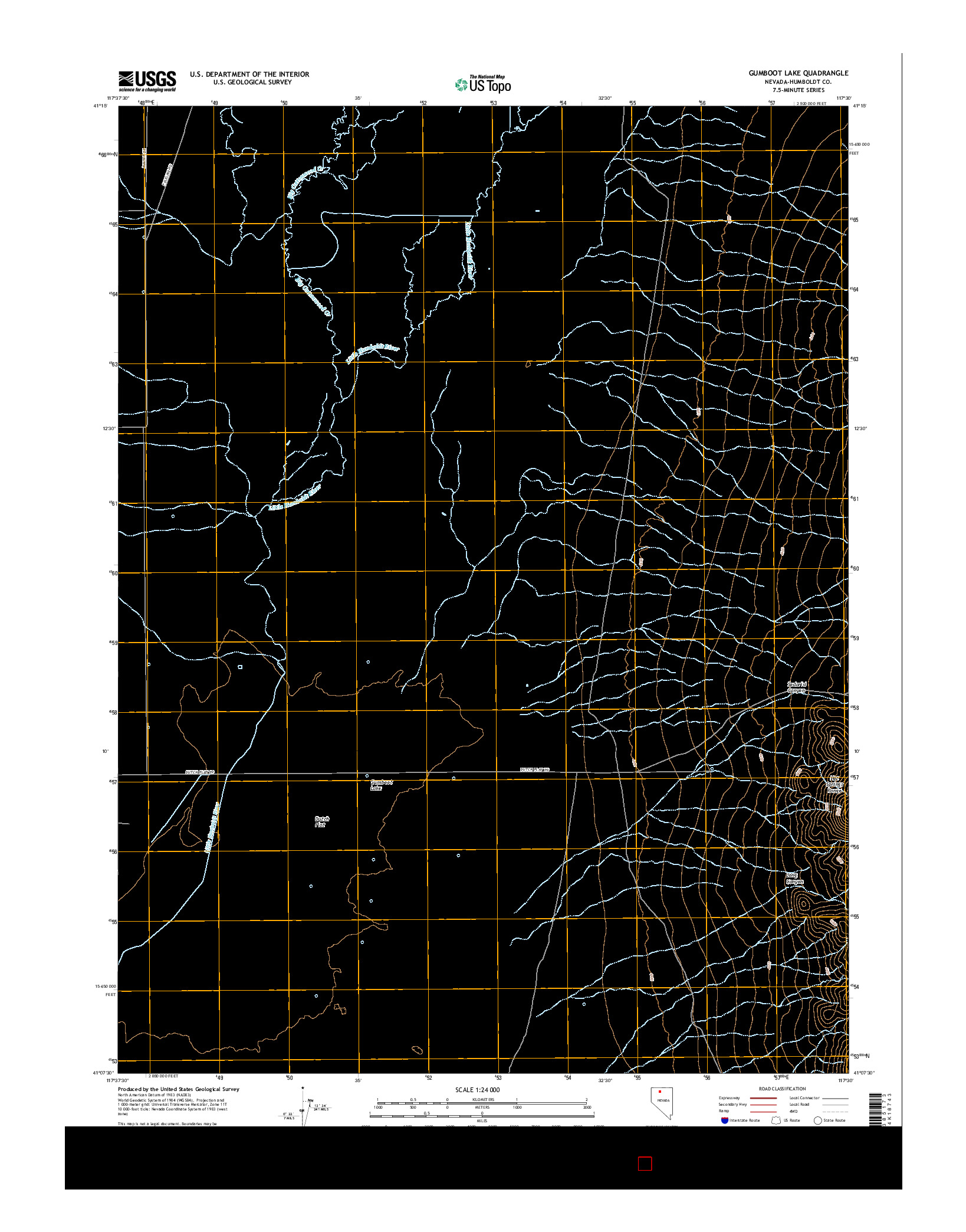 USGS US TOPO 7.5-MINUTE MAP FOR GUMBOOT LAKE, NV 2015