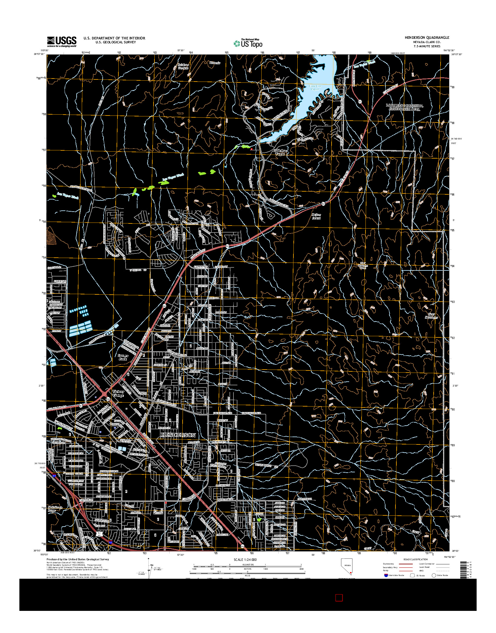 USGS US TOPO 7.5-MINUTE MAP FOR HENDERSON, NV 2015