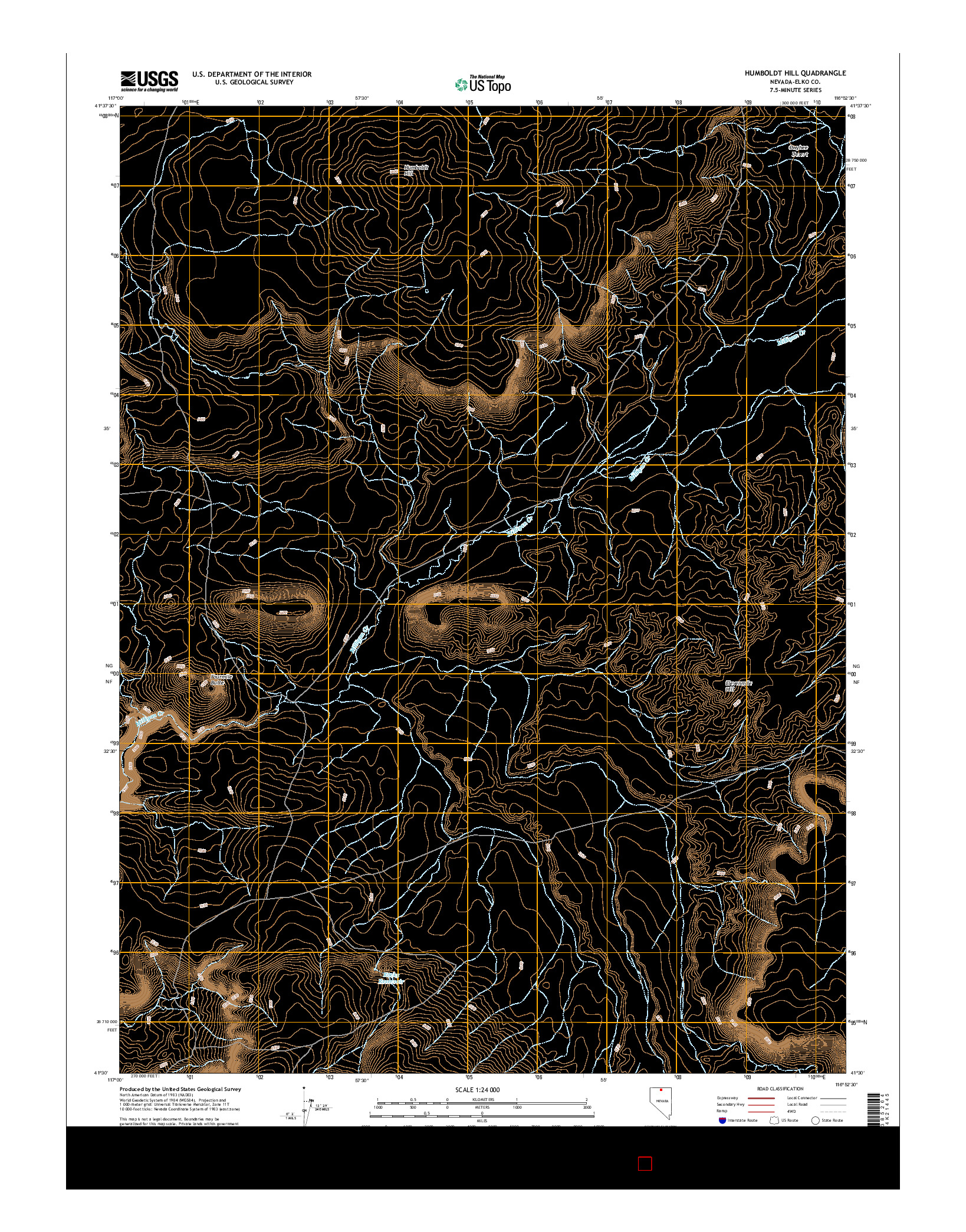 USGS US TOPO 7.5-MINUTE MAP FOR HUMBOLDT HILL, NV 2015